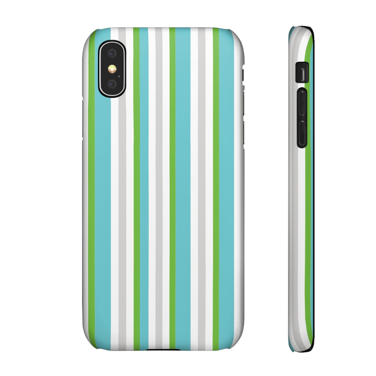 iPhone Snap Case - Modernes Abstraktes Design mit Grünen und Weißen Linien