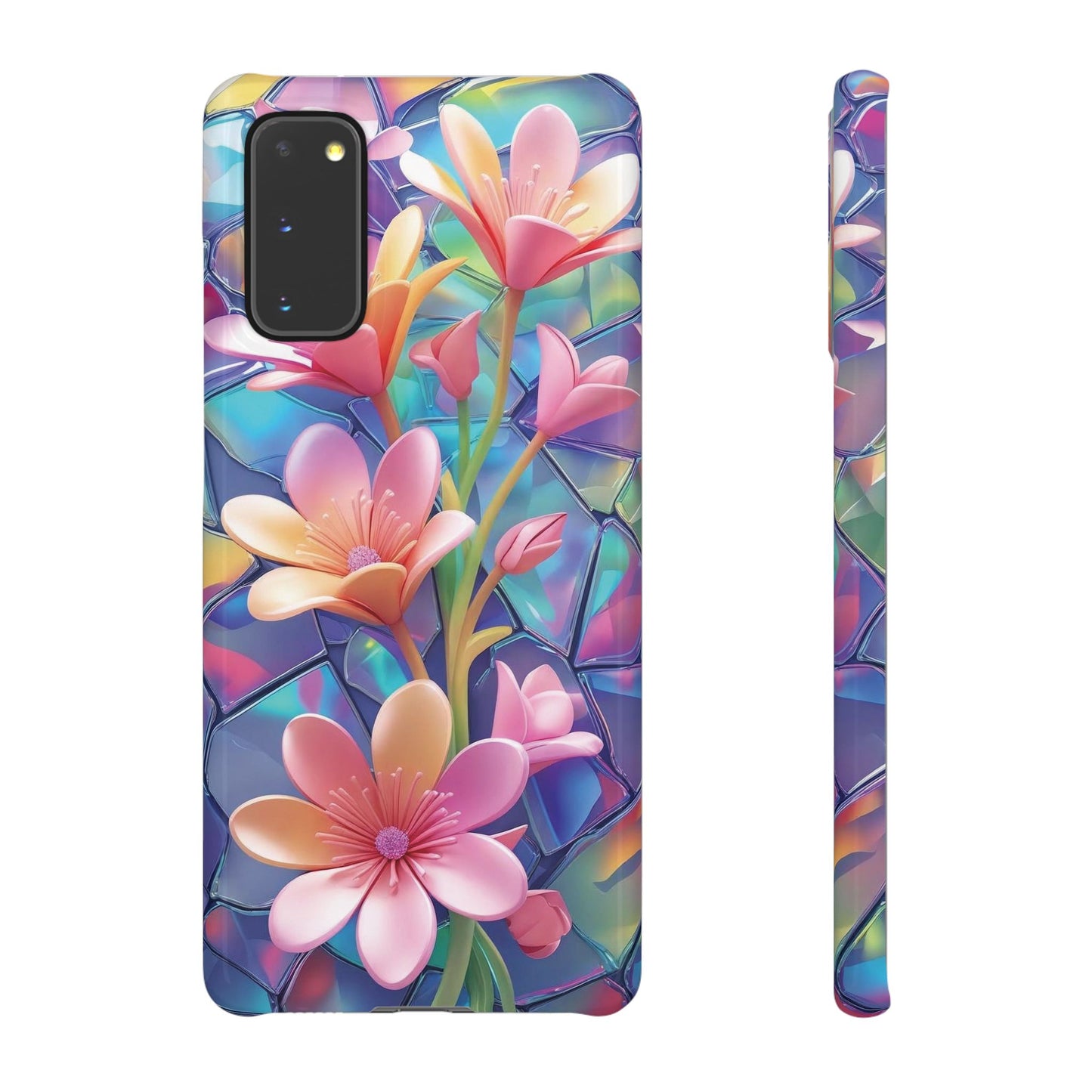 Snap Case Elegante Florale Samsung Handyhülle mit 3D-Effekt