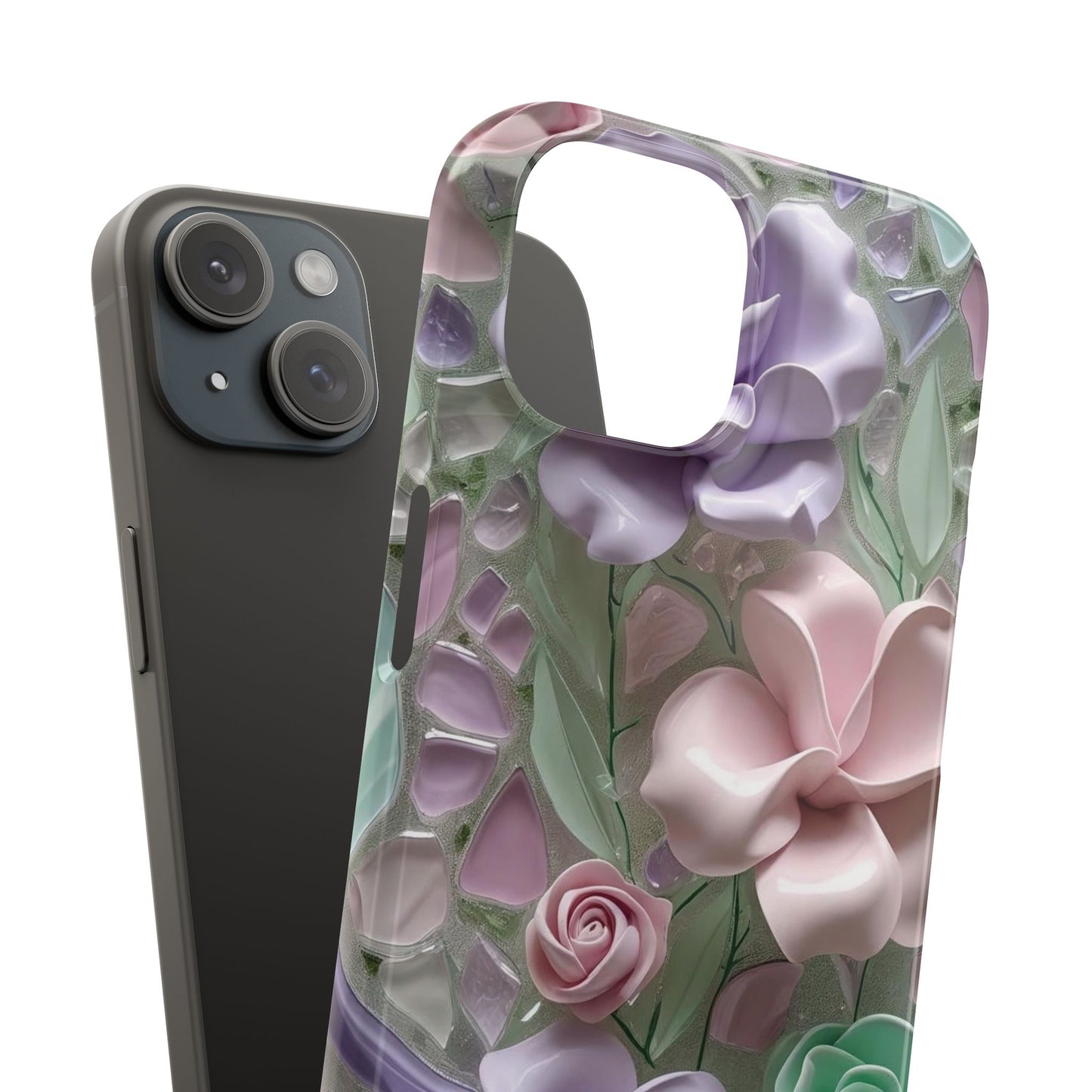 Snap Case Elegante Florale iPhone Handyhülle mit 3D-Effekt