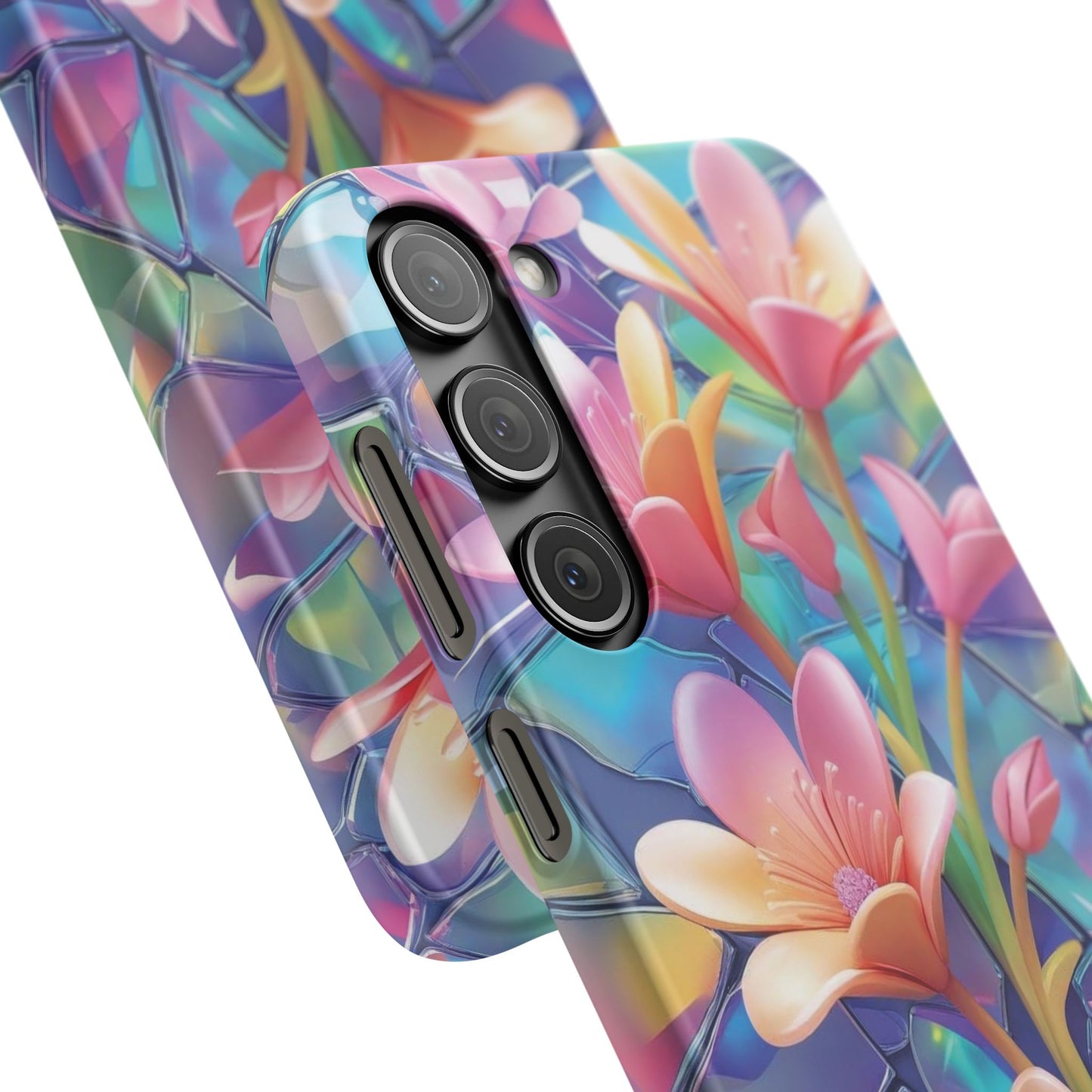 Snap Case Elegante Florale Samsung Handyhülle mit 3D-Effekt