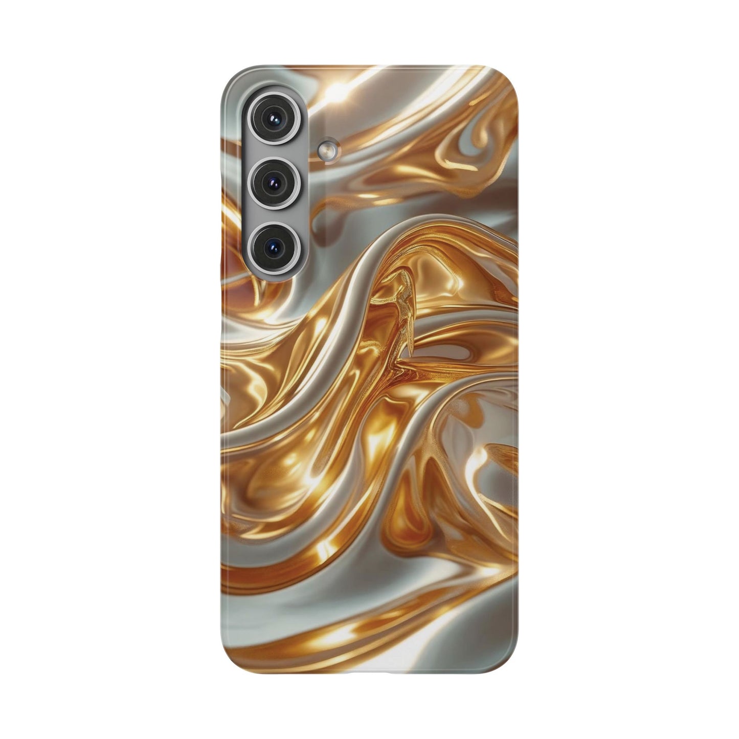 Snap Case Samsung Handyhülle – Gold Dynamic Liquid 3D Effekt