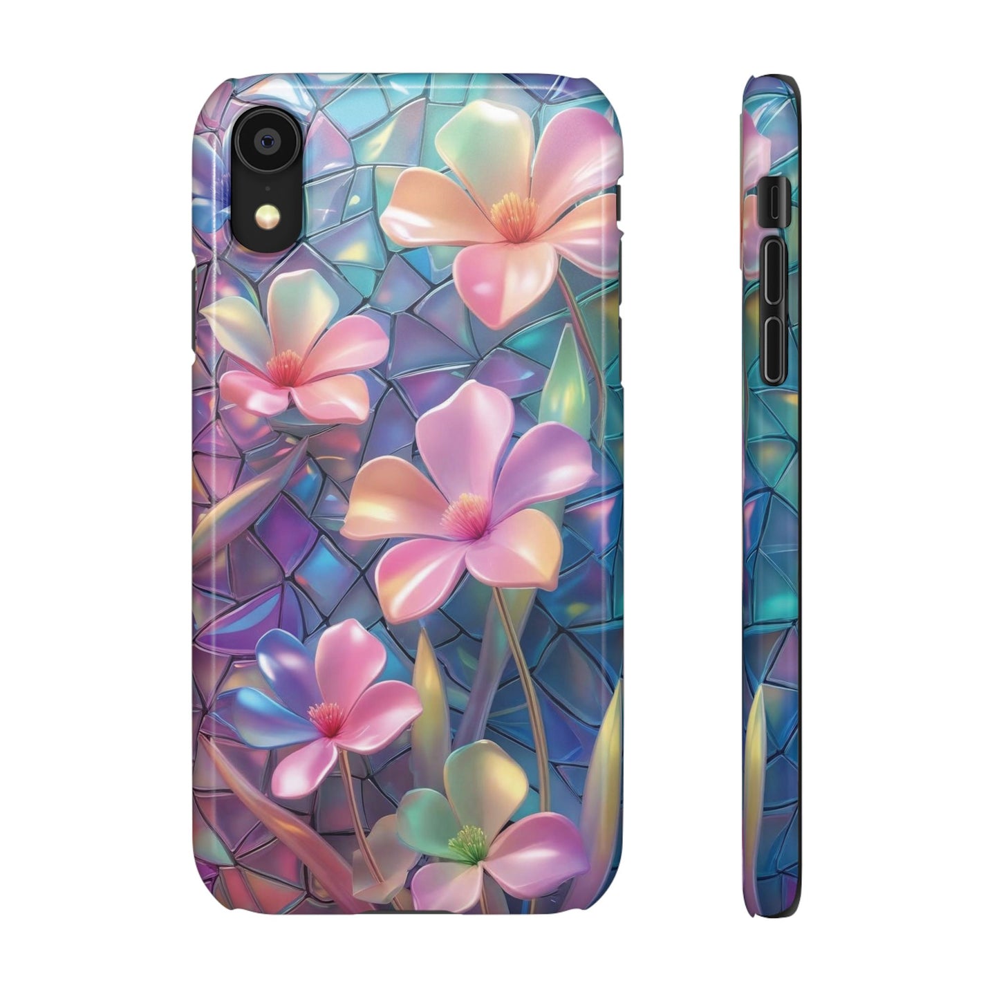 Snap Case Elegante Florale iPhone Handyhülle mit 3D-Effekt