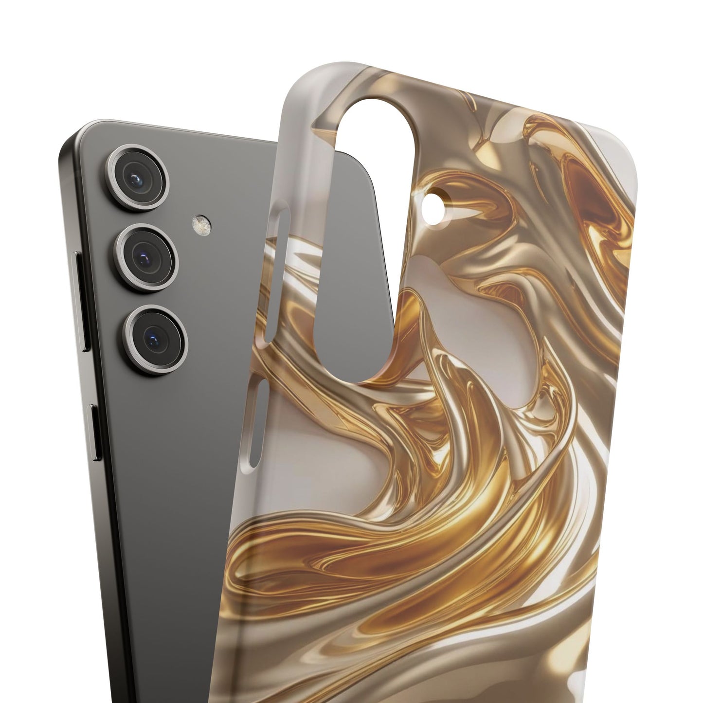 Snap Case Samsung Handyhülle – Gold Dynamic Liquid 3D Effekt