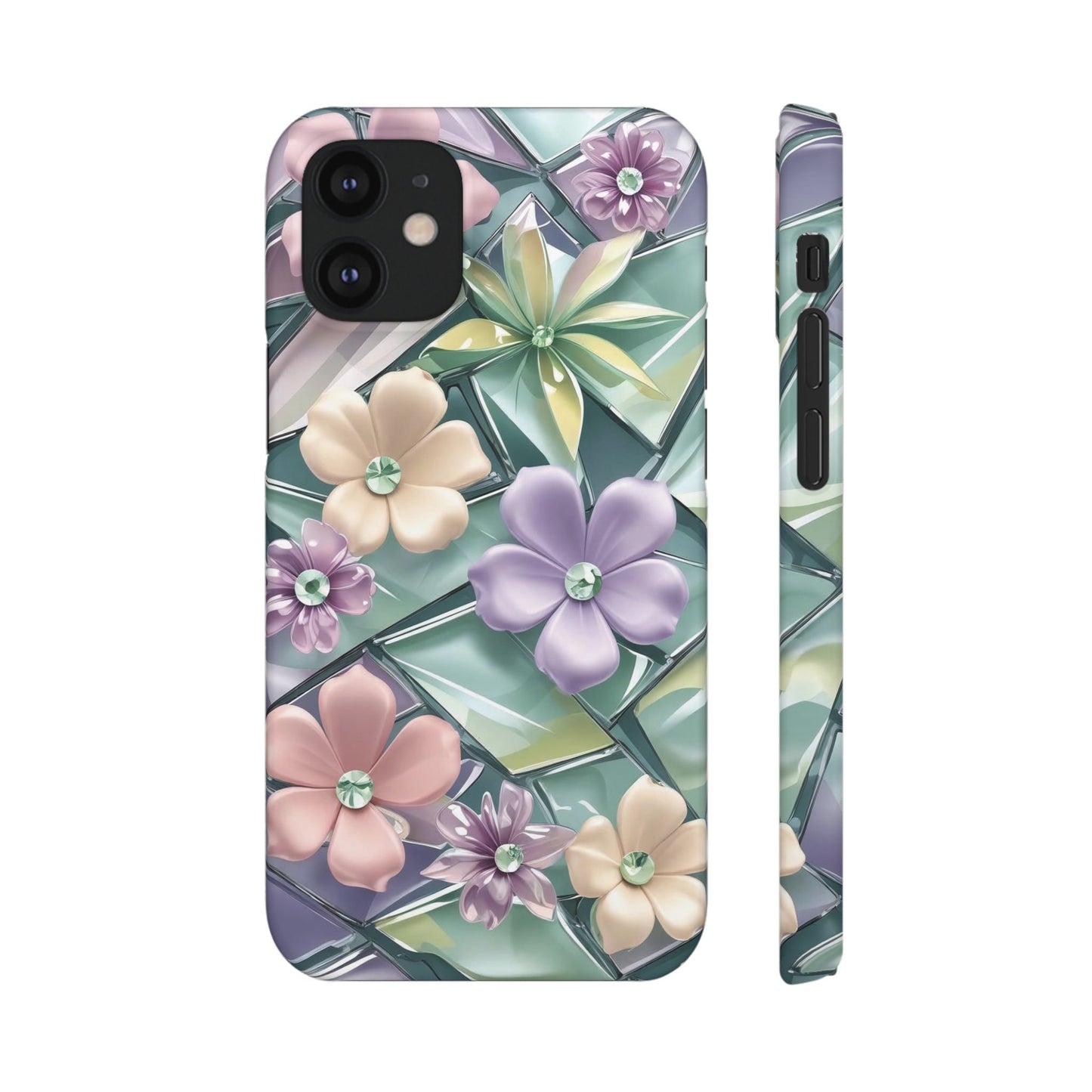 Snap Case Elegante Florale iPhone Handyhülle mit 3D-Effekt