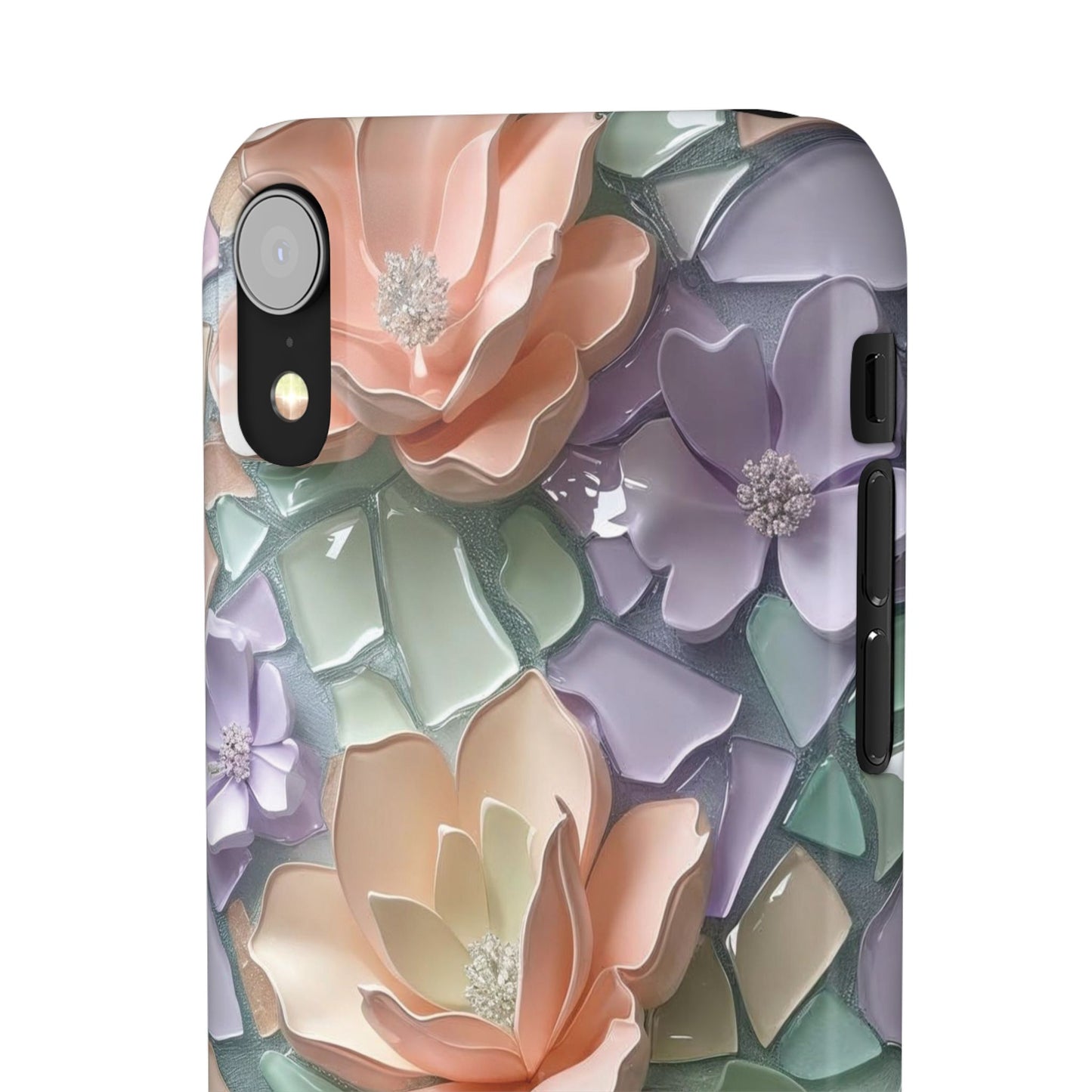 Snap Case Elegante Florale iPhone Handyhülle mit 3D-Effekt