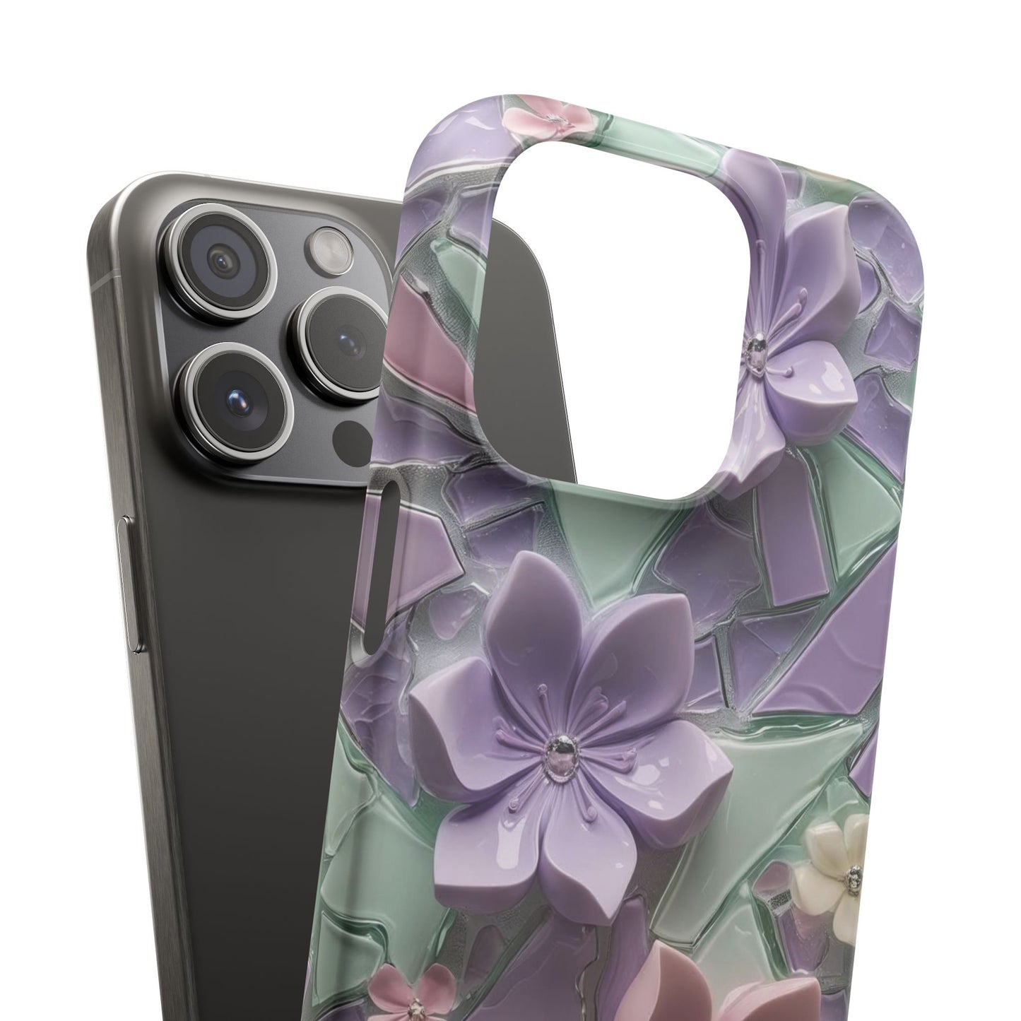 Snap Case Elegante Florale iPhone Handyhülle mit 3D-Effekt
