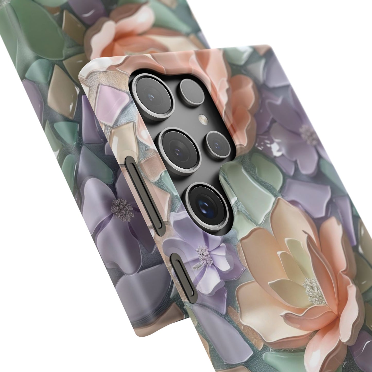 Snap Case Samsung Handyhülle mit 3D-Effekt, Blumenmuster