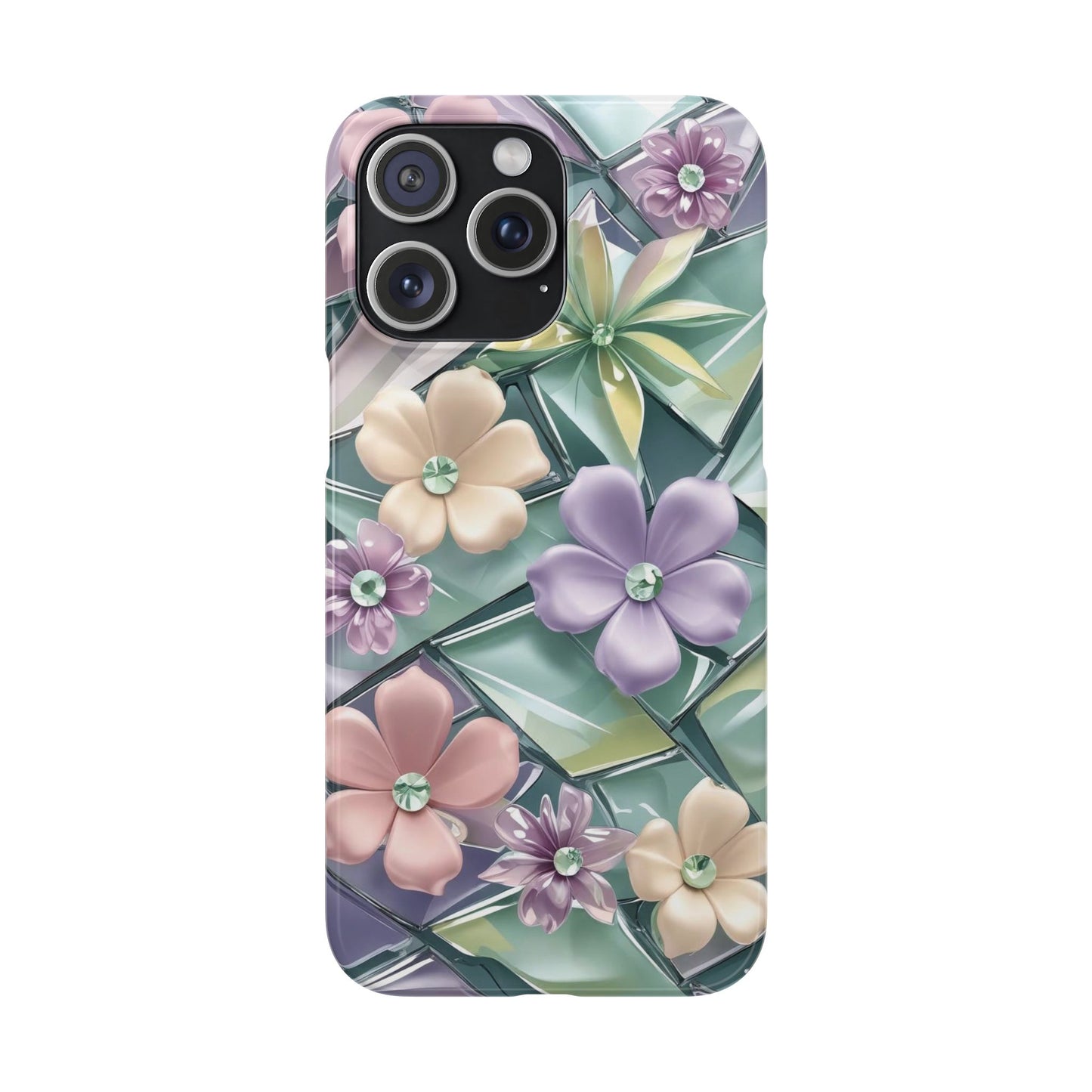 Snap Case Elegante Florale iPhone Handyhülle mit 3D-Effekt
