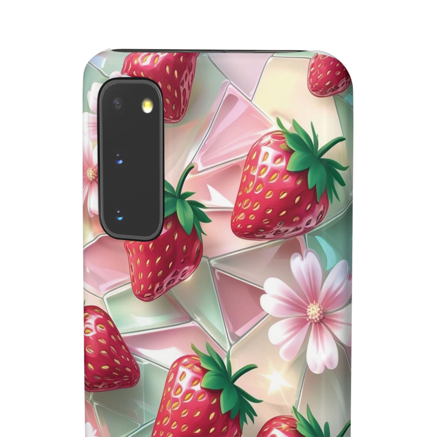 Snap Case Samsung Handyhülle - 3D Effekt Erdbeeren