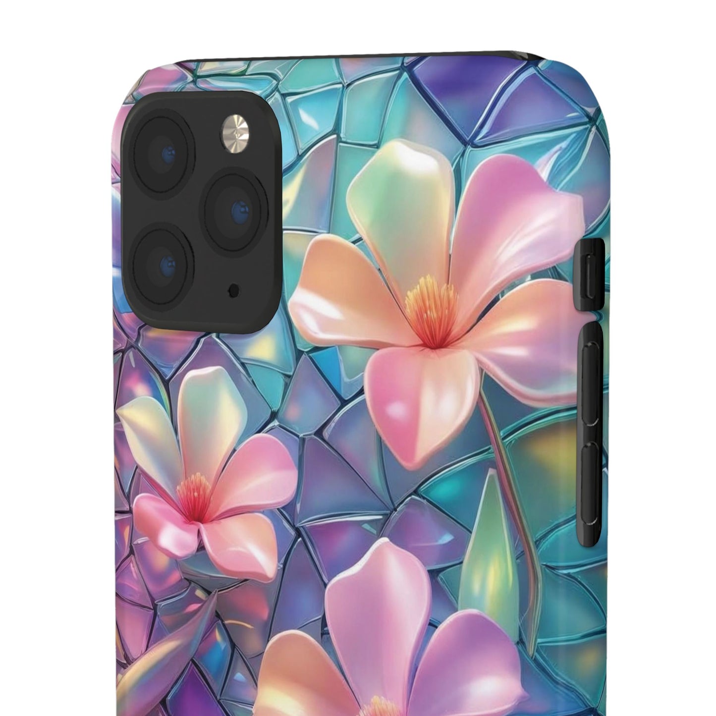 Snap Case Elegante Florale iPhone Handyhülle mit 3D-Effekt