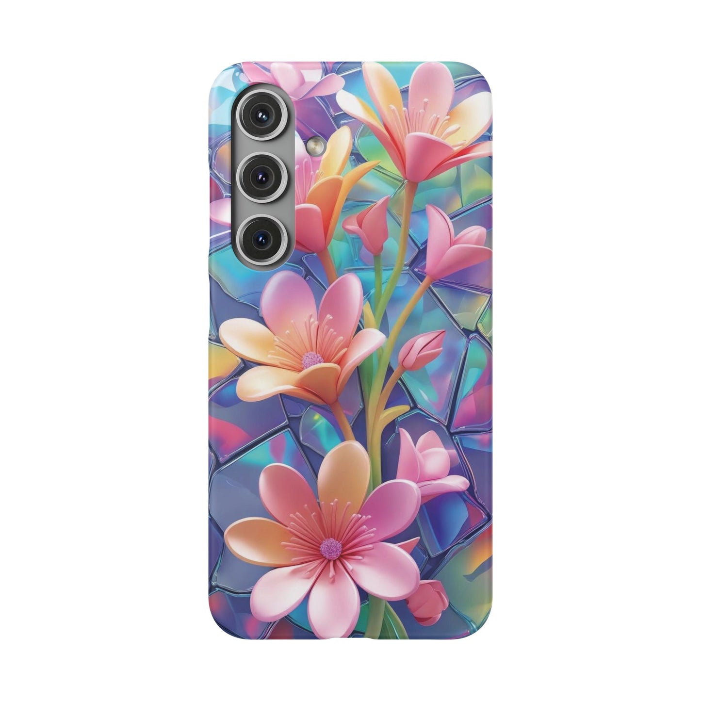 Snap Case Elegante Florale Samsung Handyhülle mit 3D-Effekt