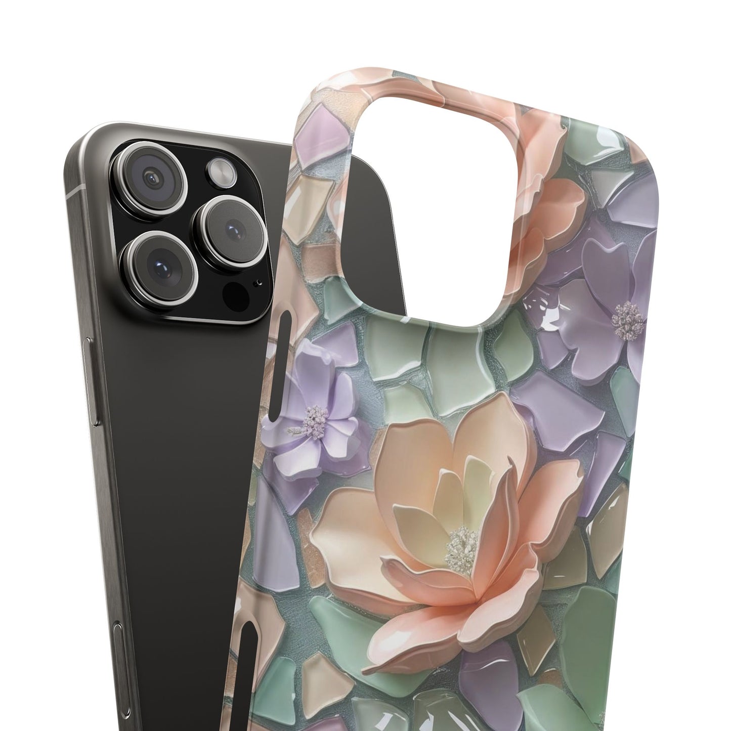 Snap Case Elegante Florale iPhone Handyhülle mit 3D-Effekt