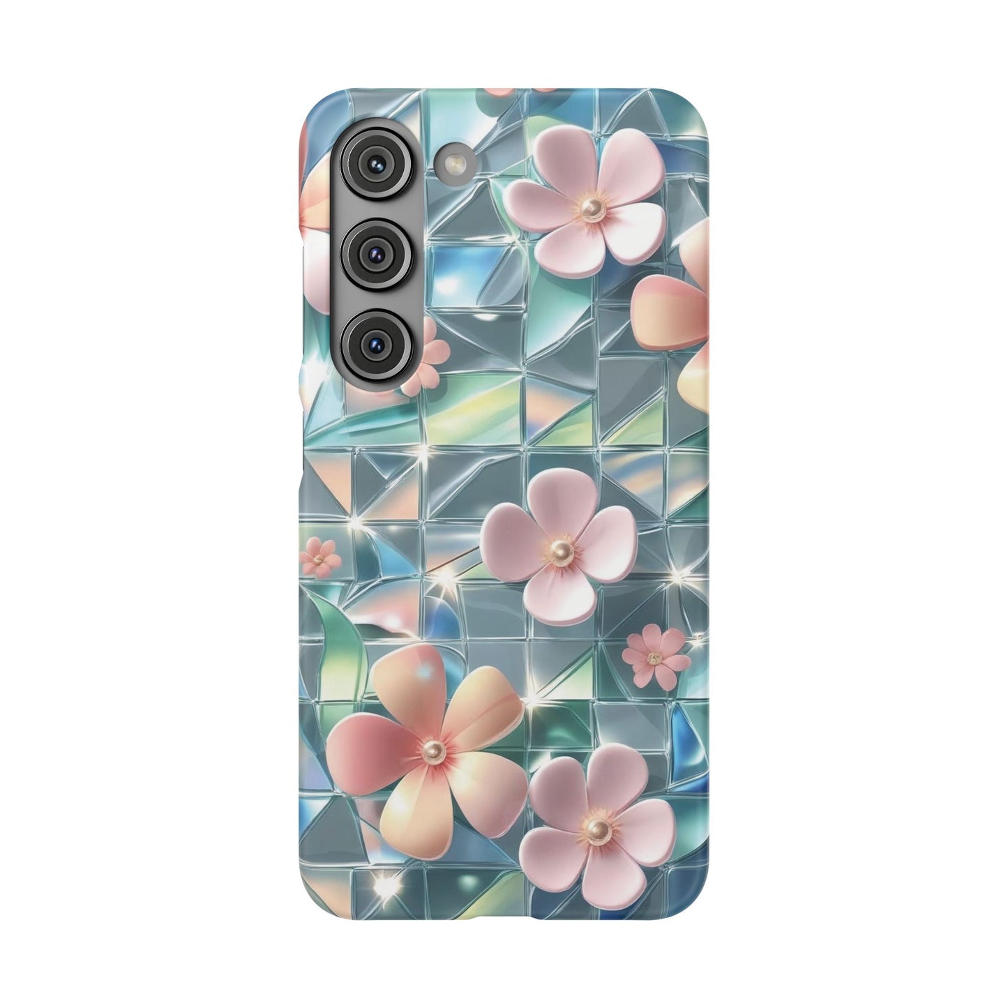 Snap Case Samsung Handyhülle mit 3D-Effekt und Blumenmuster