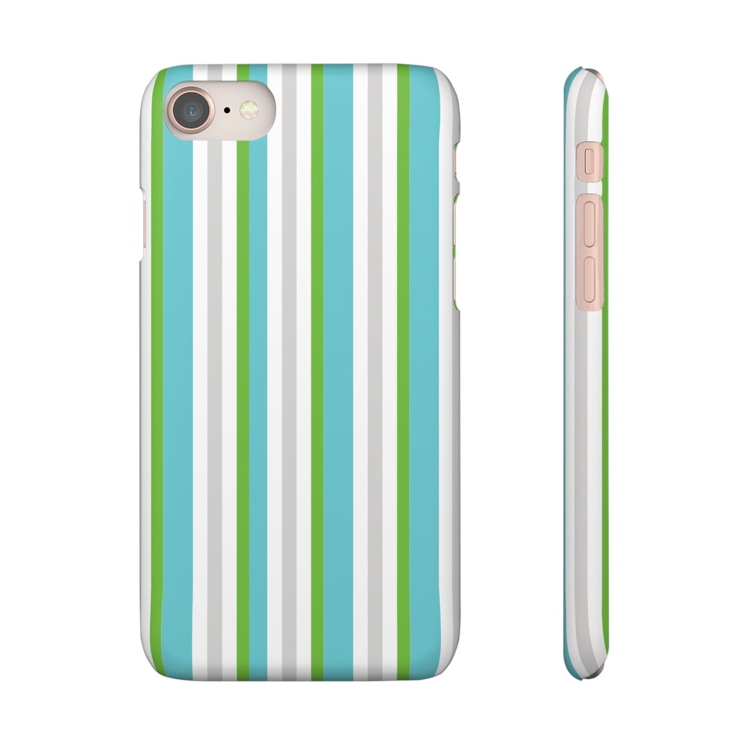 iPhone Snap Case - Modernes Abstraktes Design mit Grünen und Weißen Linien