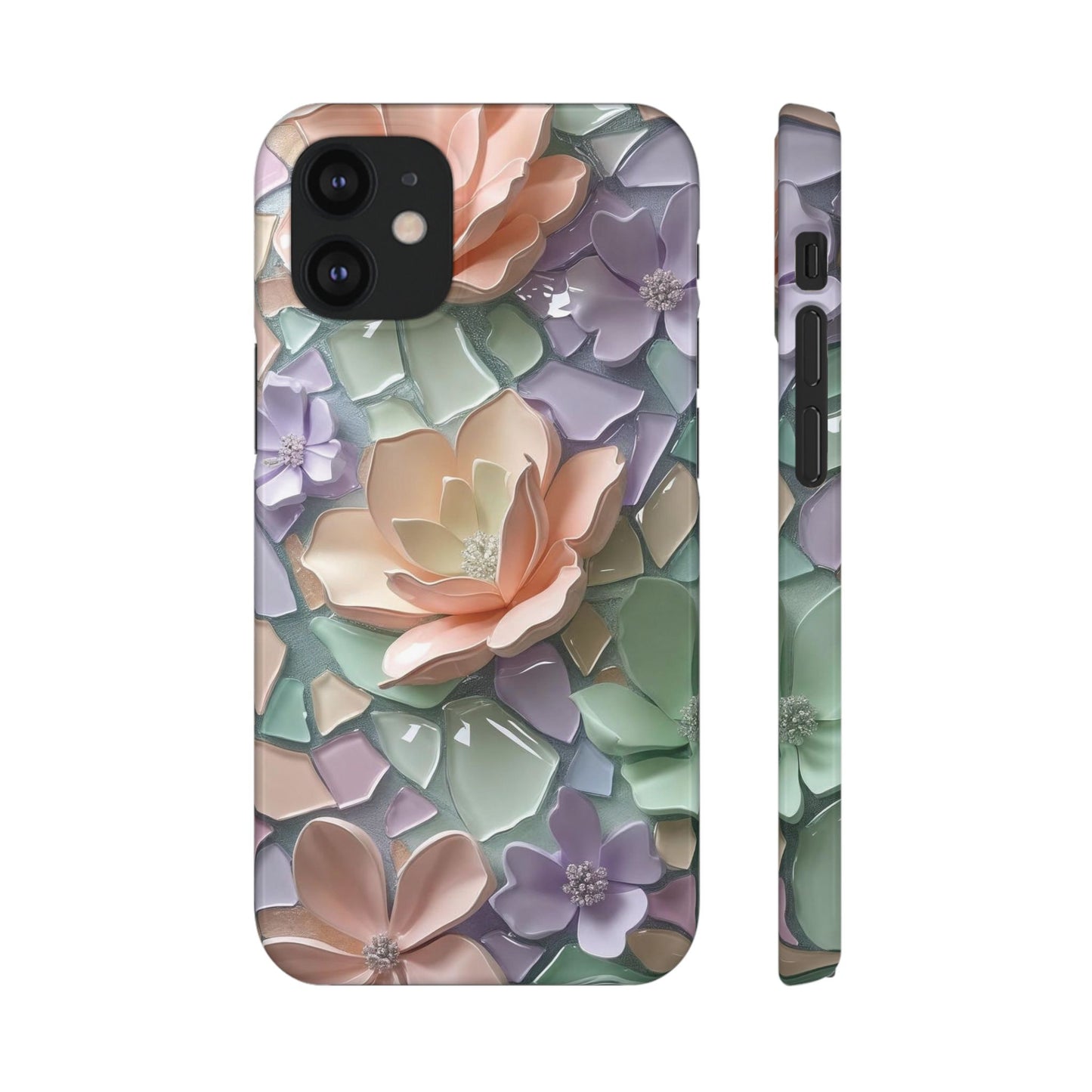 Snap Case Elegante Florale iPhone Handyhülle mit 3D-Effekt