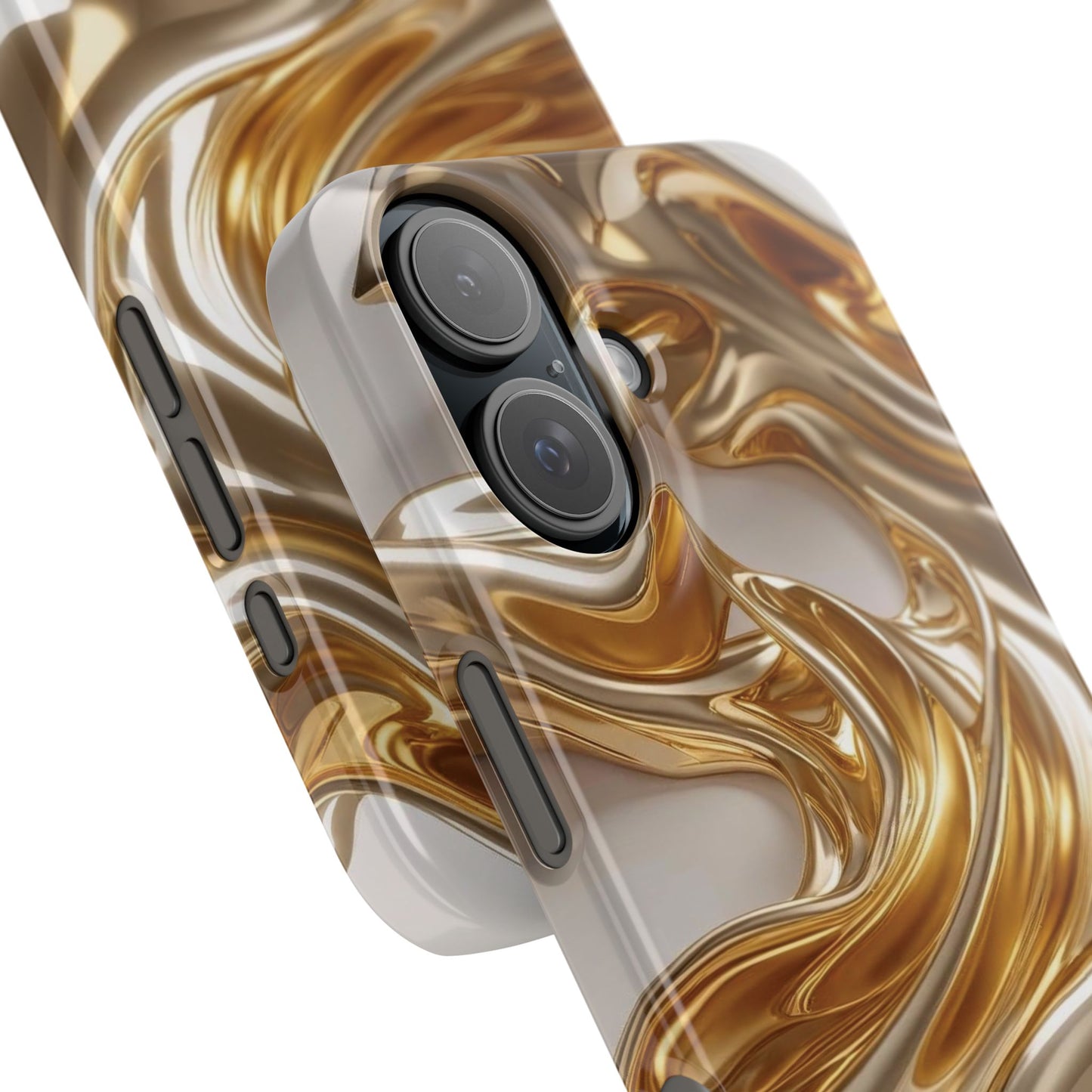 Snap Case iPhone Handyhülle – Gold Dynamic Liquid 3D Effekt