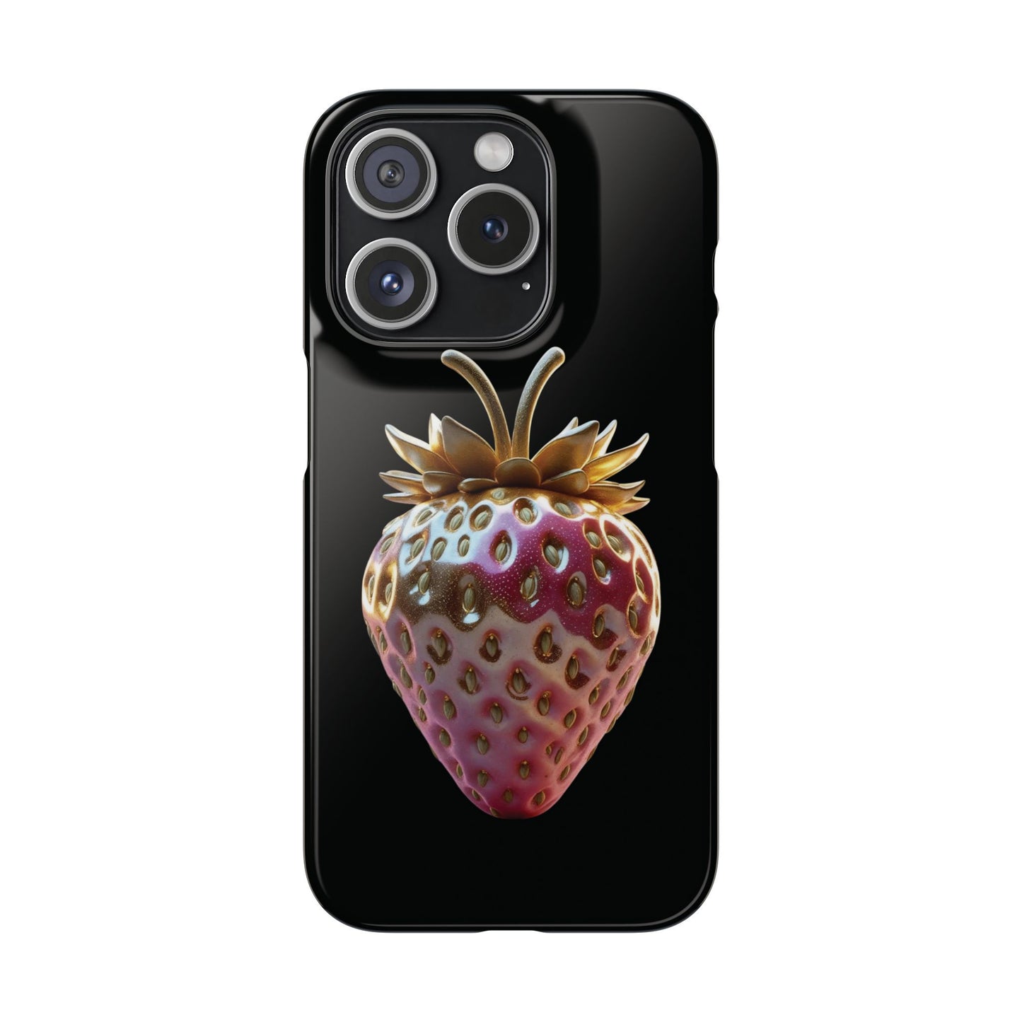 Snap Case iPhone Handyhülle - 3D Effekt Erdbeeren
