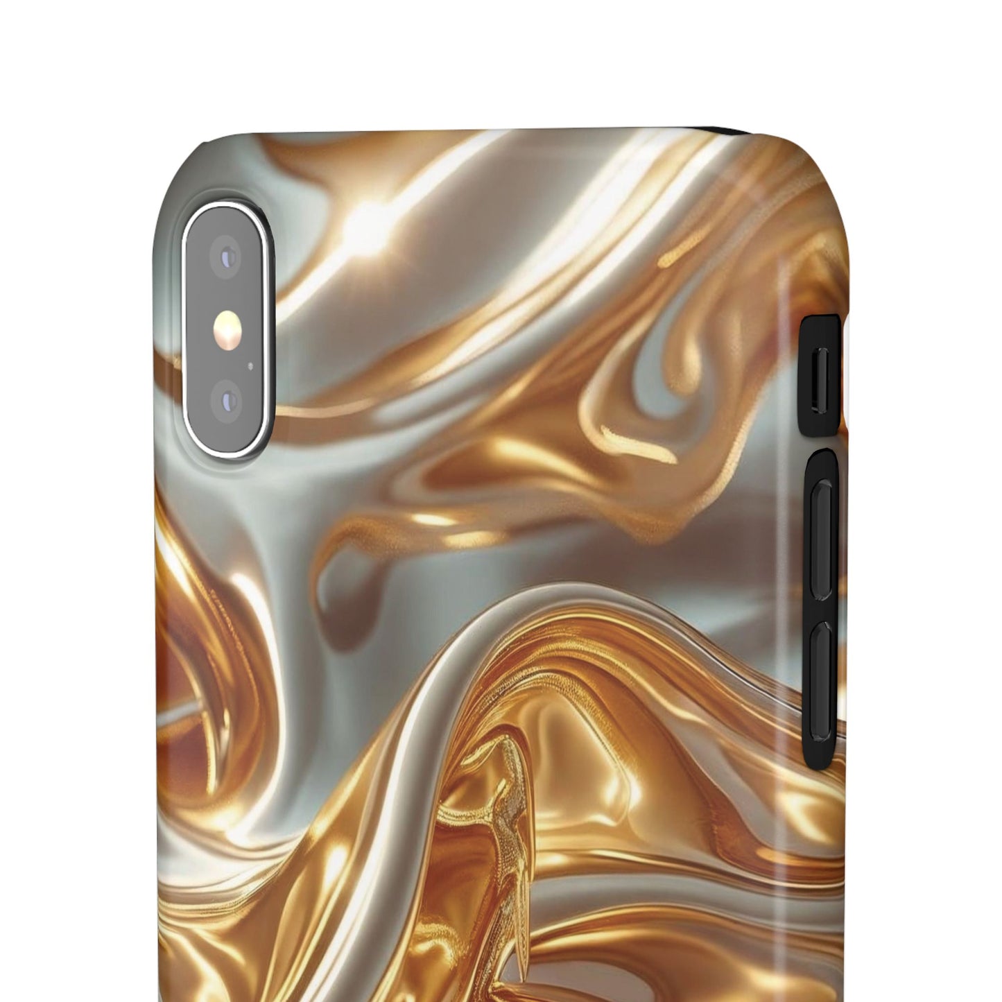 Snap Case iPhone Handyhülle – Gold Dynamic Liquid 3D Effekt