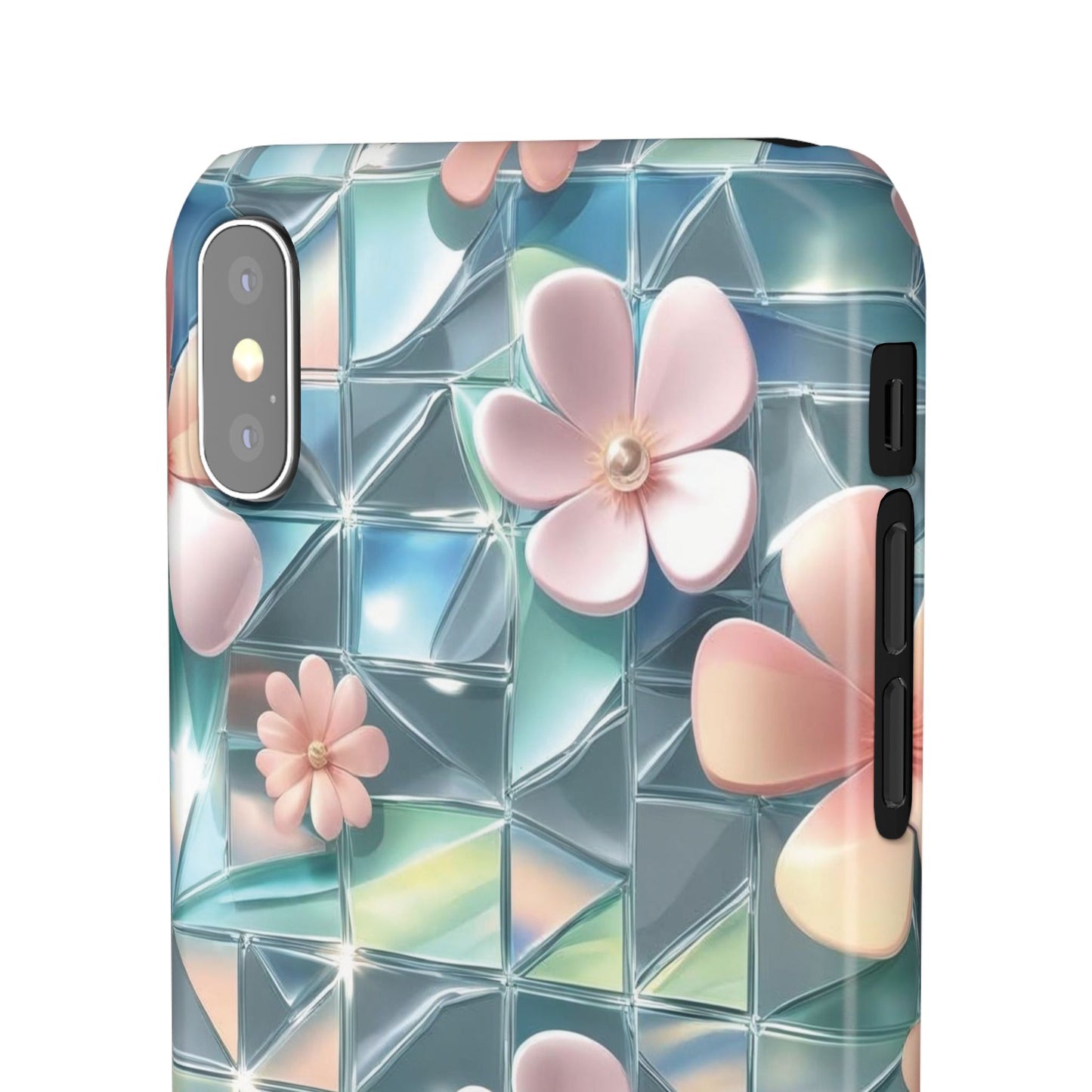 Snap Case iPhone Handyhülle mit 3D-Effekt Blumenmuster