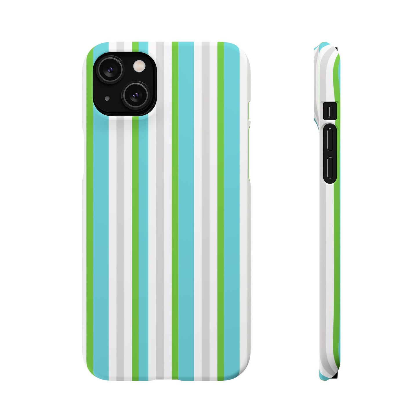 iPhone Snap Case - Modernes Abstraktes Design mit Grünen und Weißen Linien