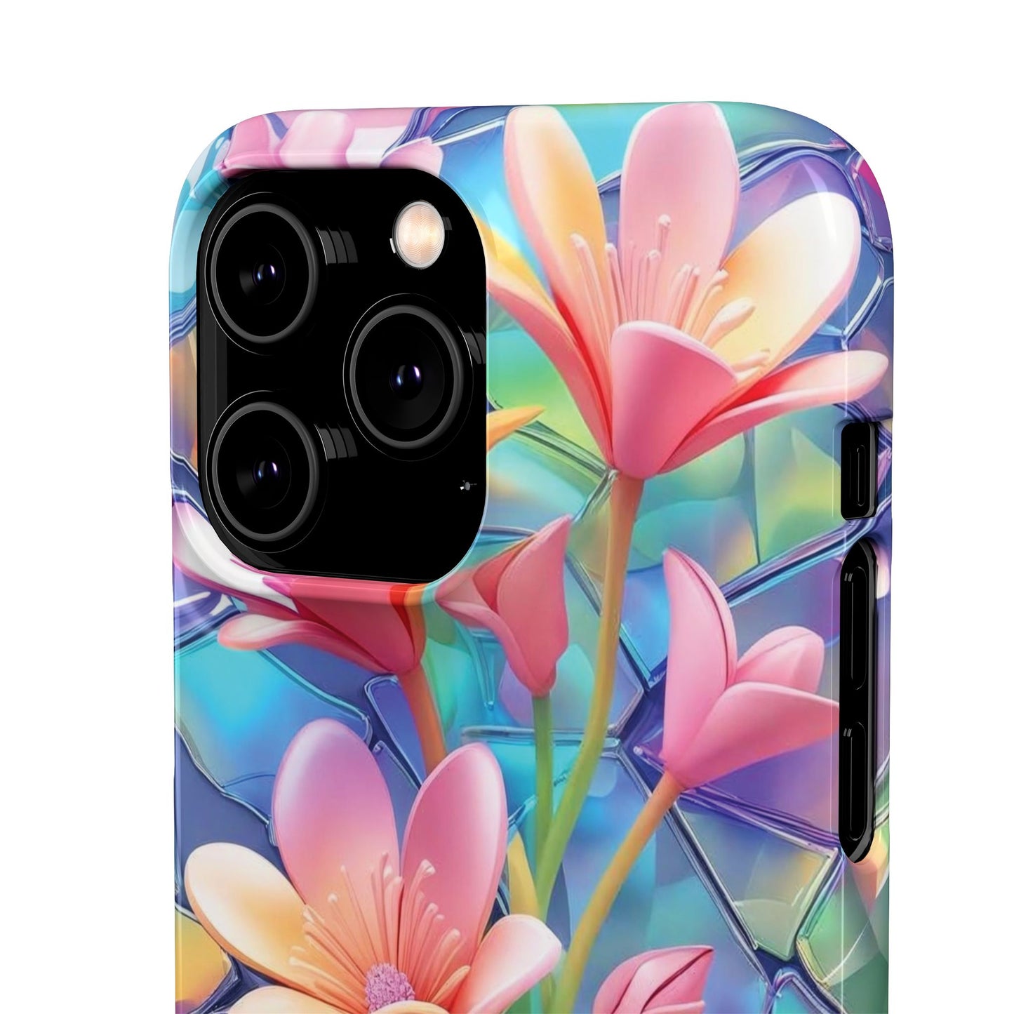Snap Case Elegante Florale iPhone Handyhülle mit 3D-Effekt