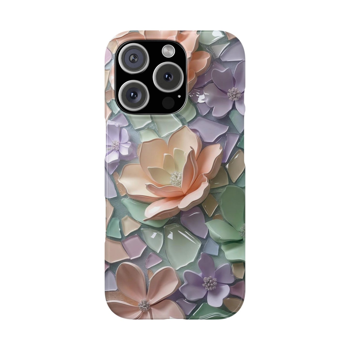 Snap Case Elegante Florale iPhone Handyhülle mit 3D-Effekt