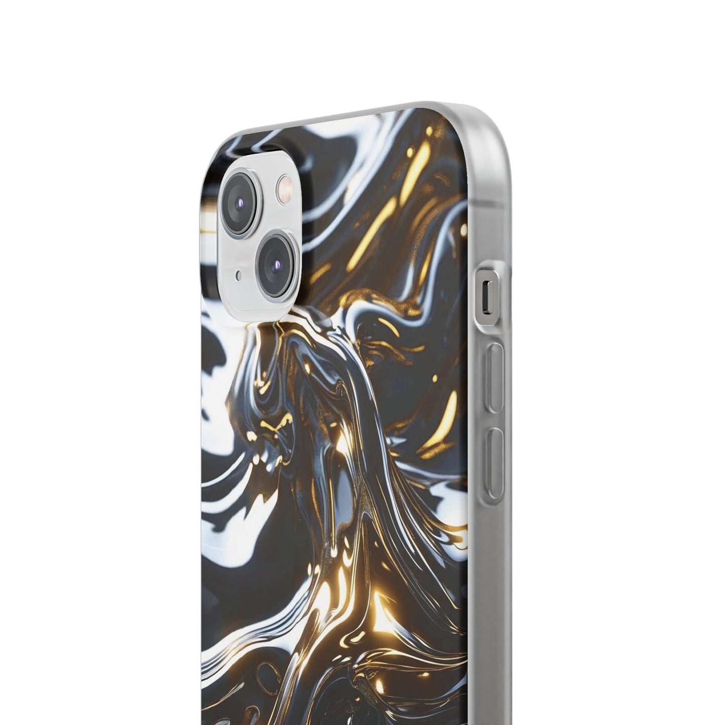 iPhone Handyhülle Flexi Case - Schwarz-Silber Metallic