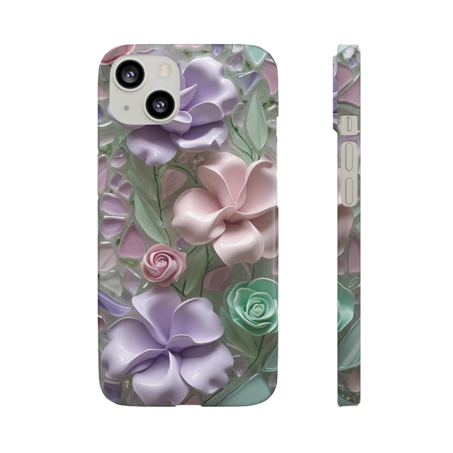 Snap Case Elegante Florale iPhone Handyhülle mit 3D-Effekt