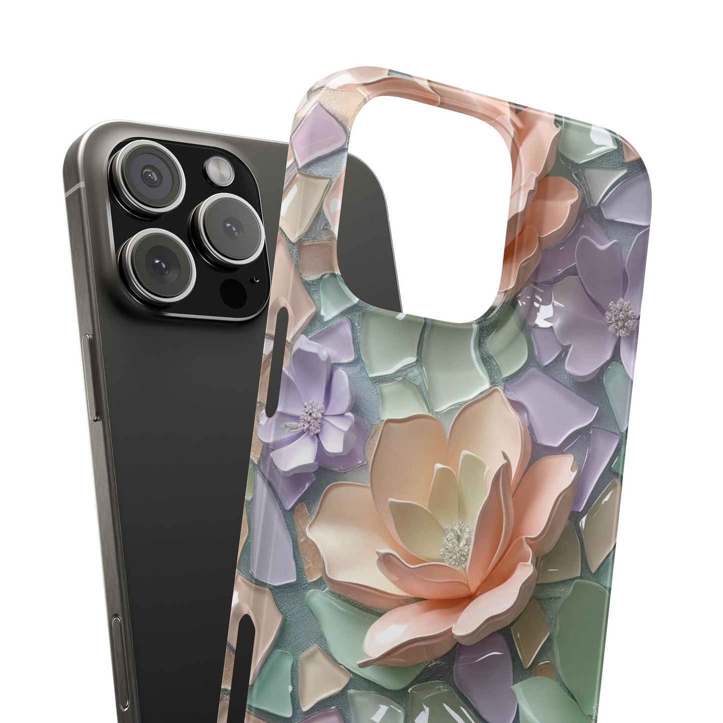 Snap Case Elegante Florale iPhone Handyhülle mit 3D-Effekt