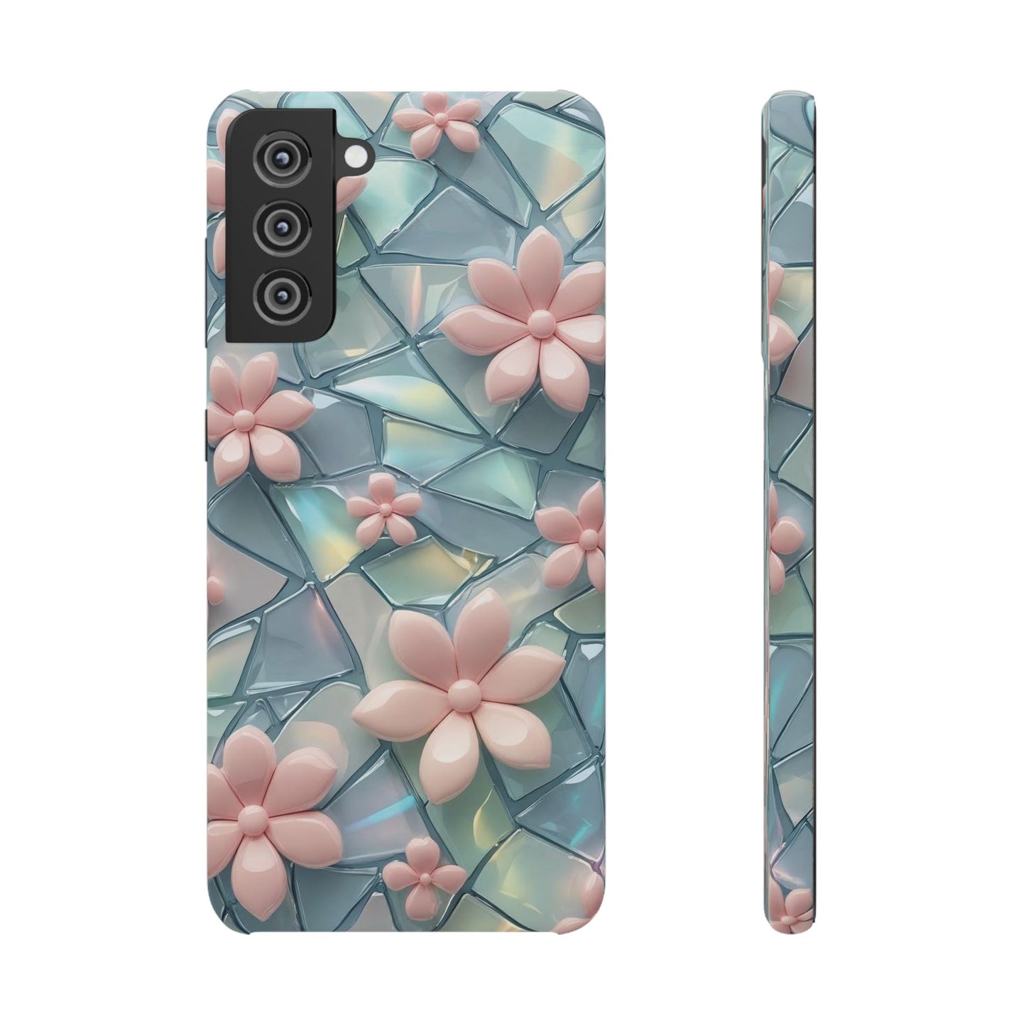 Snap Case Samsung Handyhülle mit 3D-Effekt und Blumenmuster