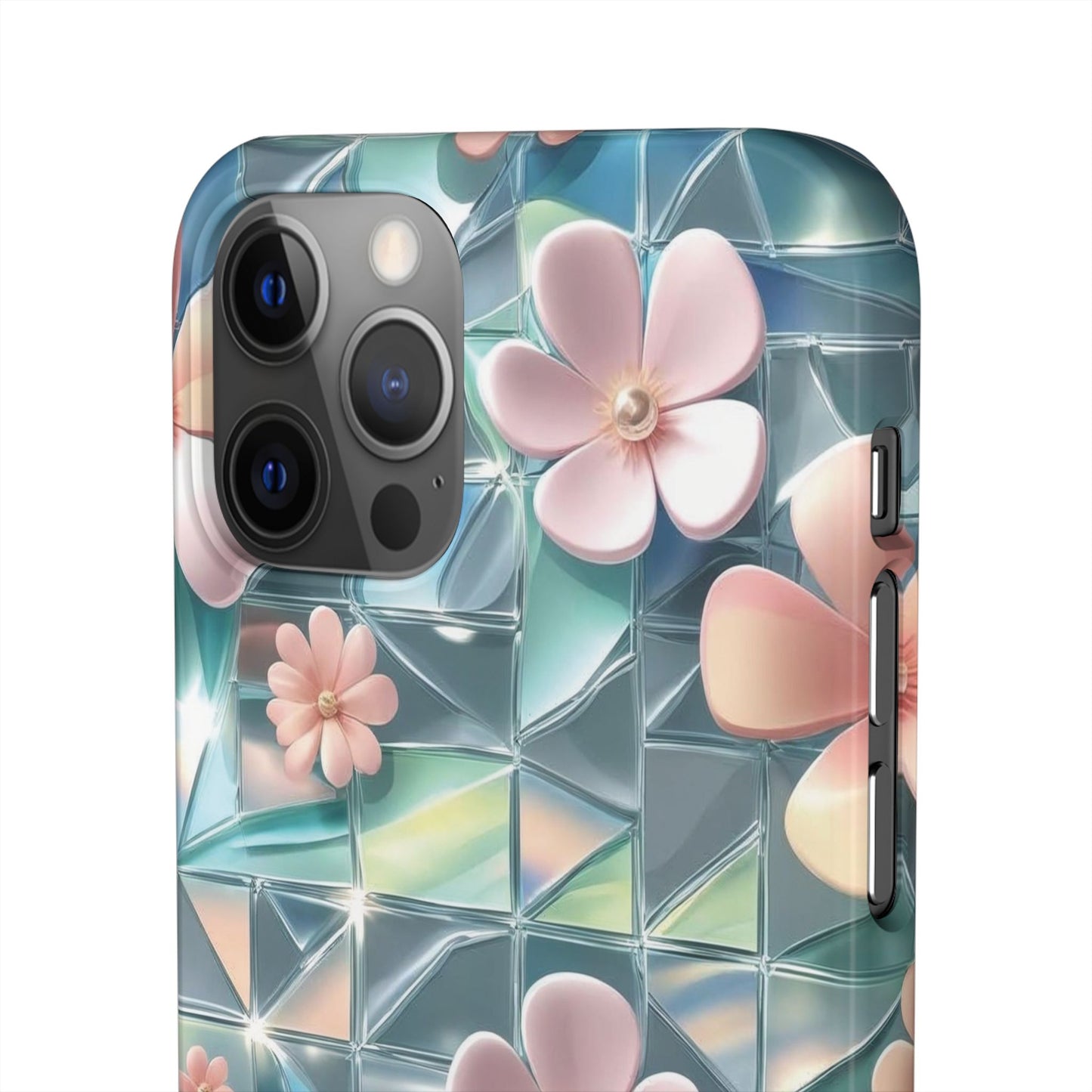 Snap Case iPhone Handyhülle mit 3D-Effekt Blumenmuster