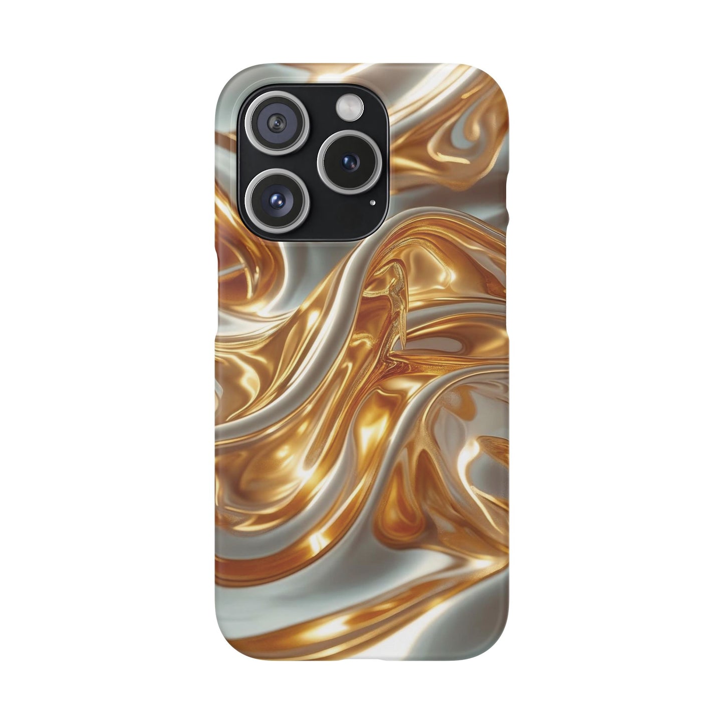 Snap Case iPhone Handyhülle – Gold Dynamic Liquid 3D Effekt