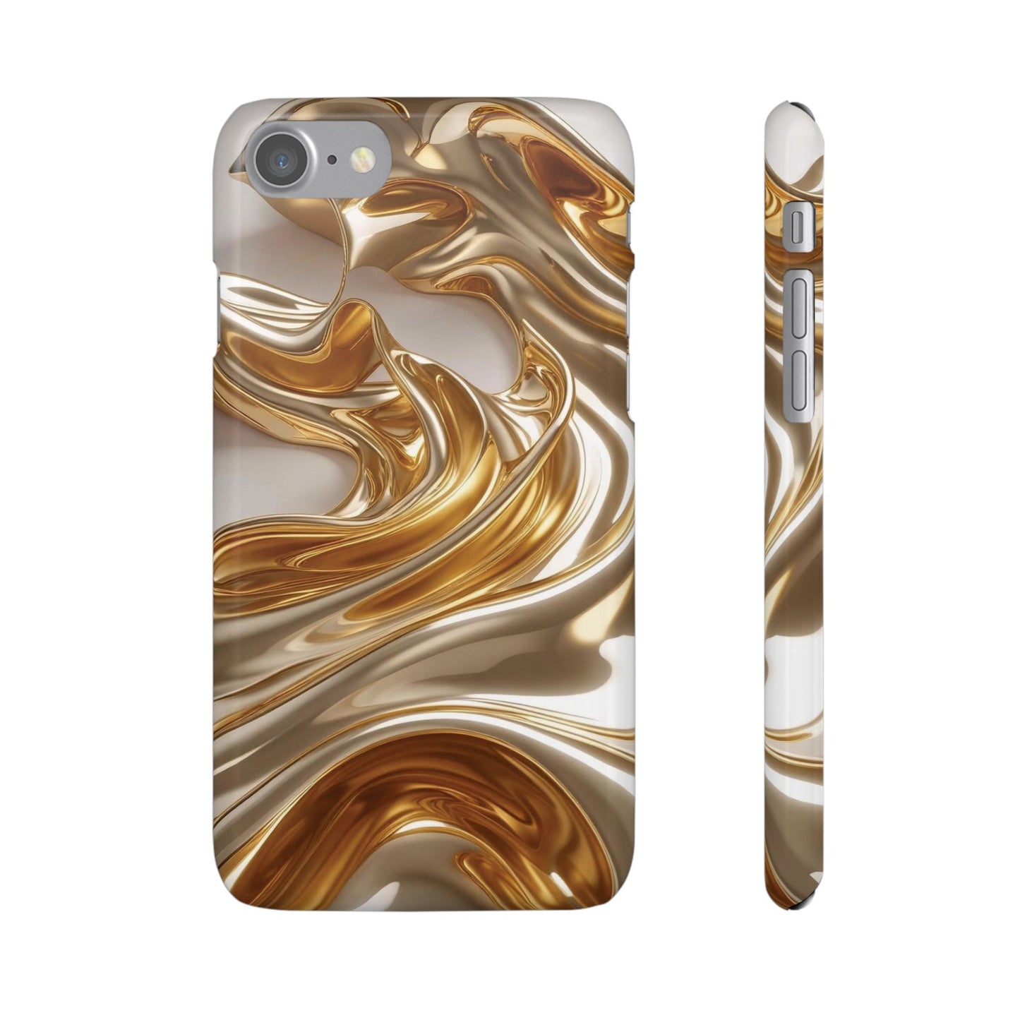 Snap Case iPhone Handyhülle – Gold Dynamic Liquid 3D Effekt