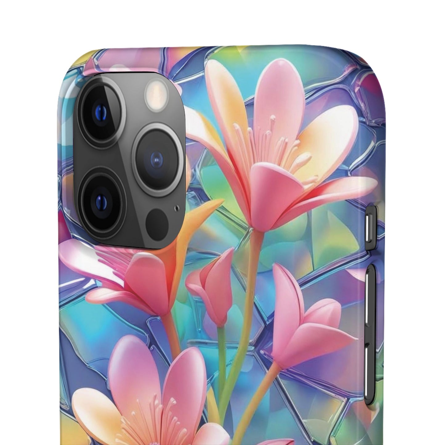 Snap Case Elegante Florale iPhone Handyhülle mit 3D-Effekt