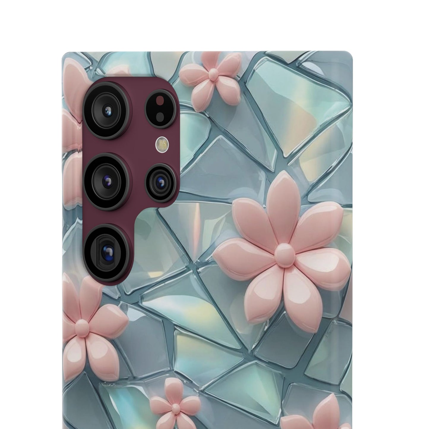 Snap Case Samsung Handyhülle mit 3D-Effekt und Blumenmuster