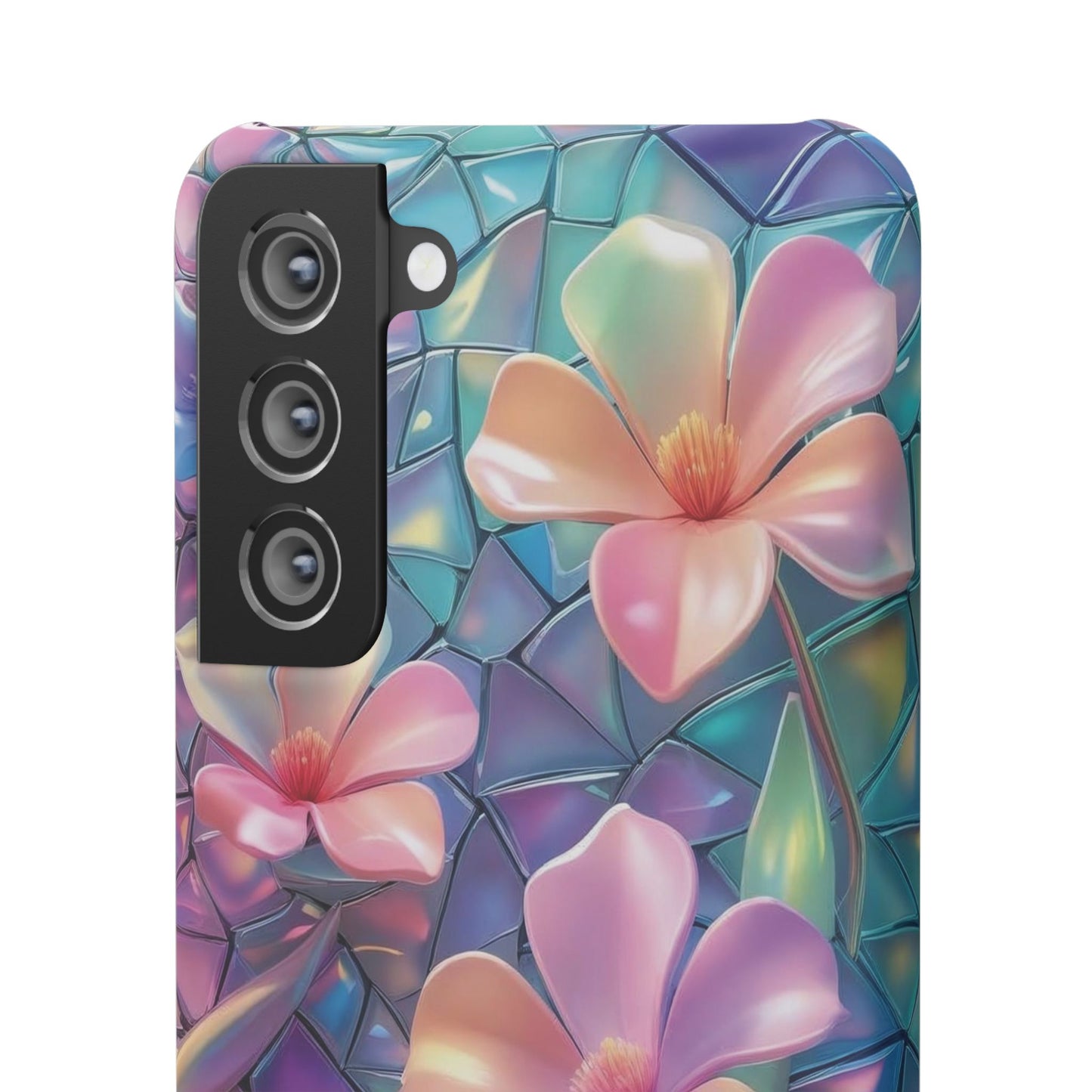 Snap Case Elegante Florale Samsung Handyhülle mit 3D-Effekt