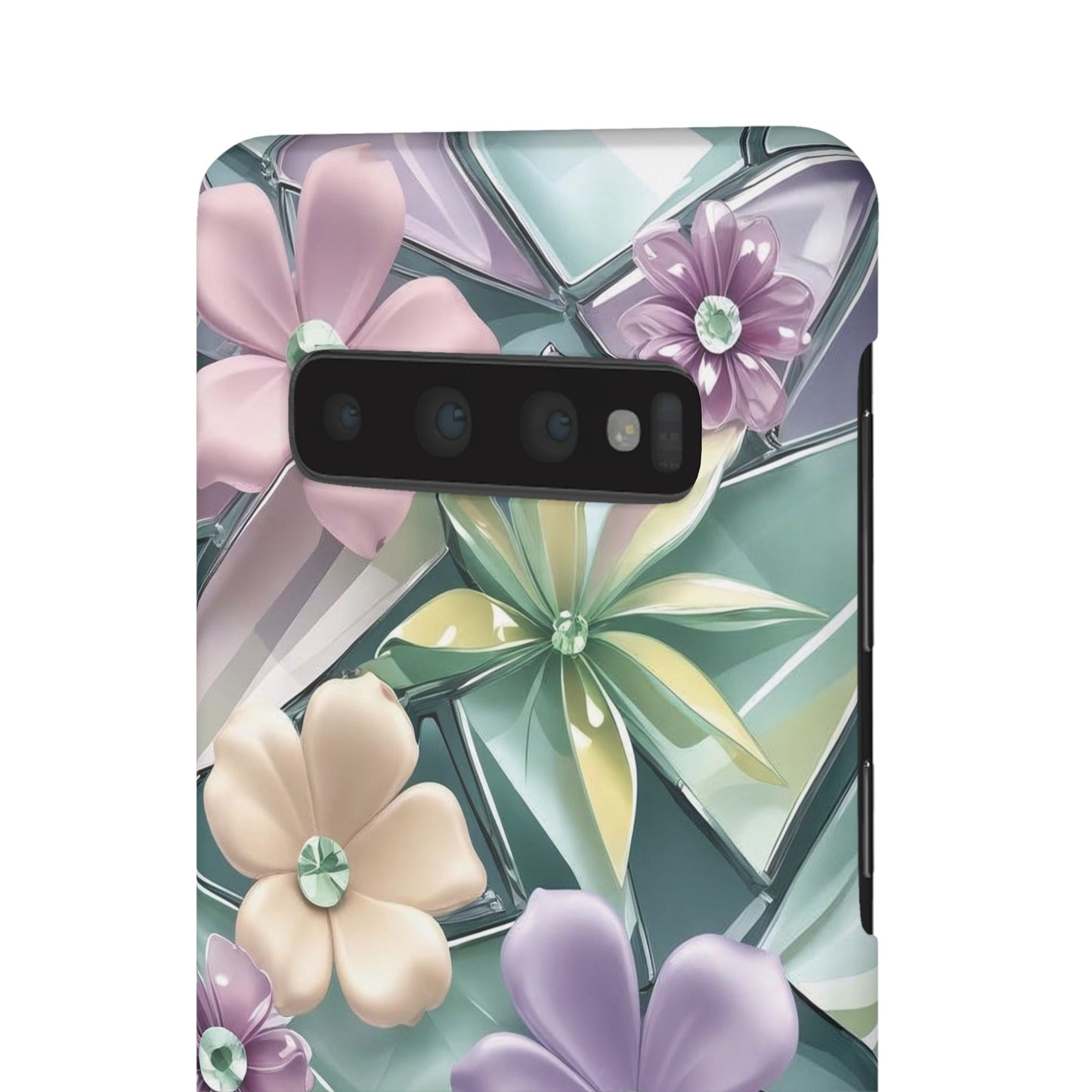 Snap Case Elegante Florale Samsung Handyhülle mit 3D-Effekt