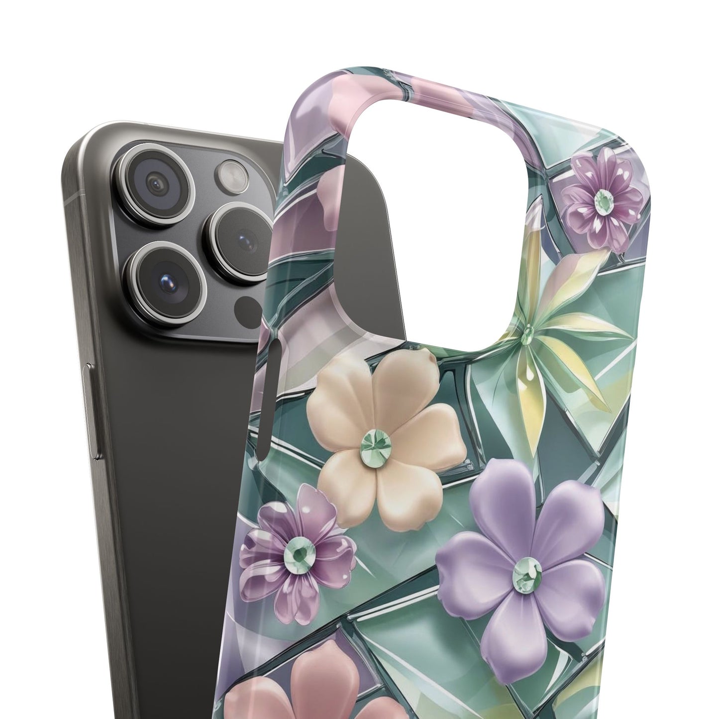 Snap Case Elegante Florale iPhone Handyhülle mit 3D-Effekt