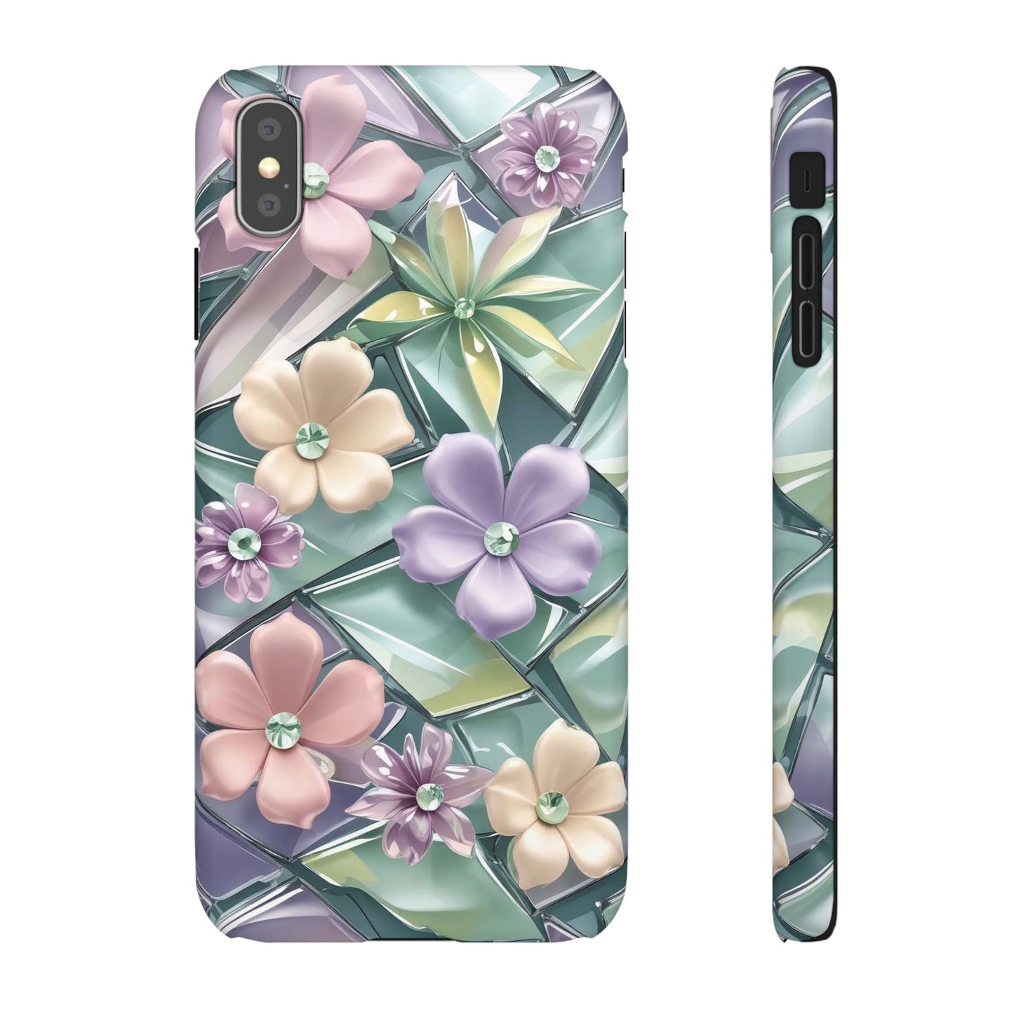 Snap Case Elegante Florale iPhone Handyhülle mit 3D-Effekt