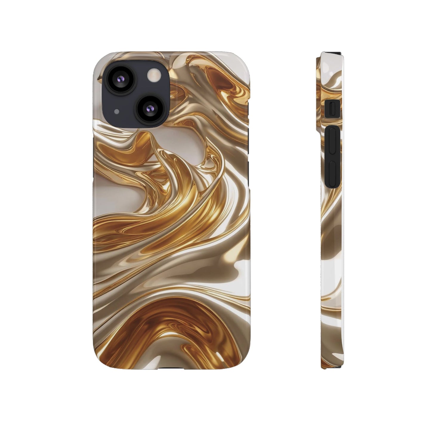 Snap Case iPhone Handyhülle – Gold Dynamic Liquid 3D Effekt