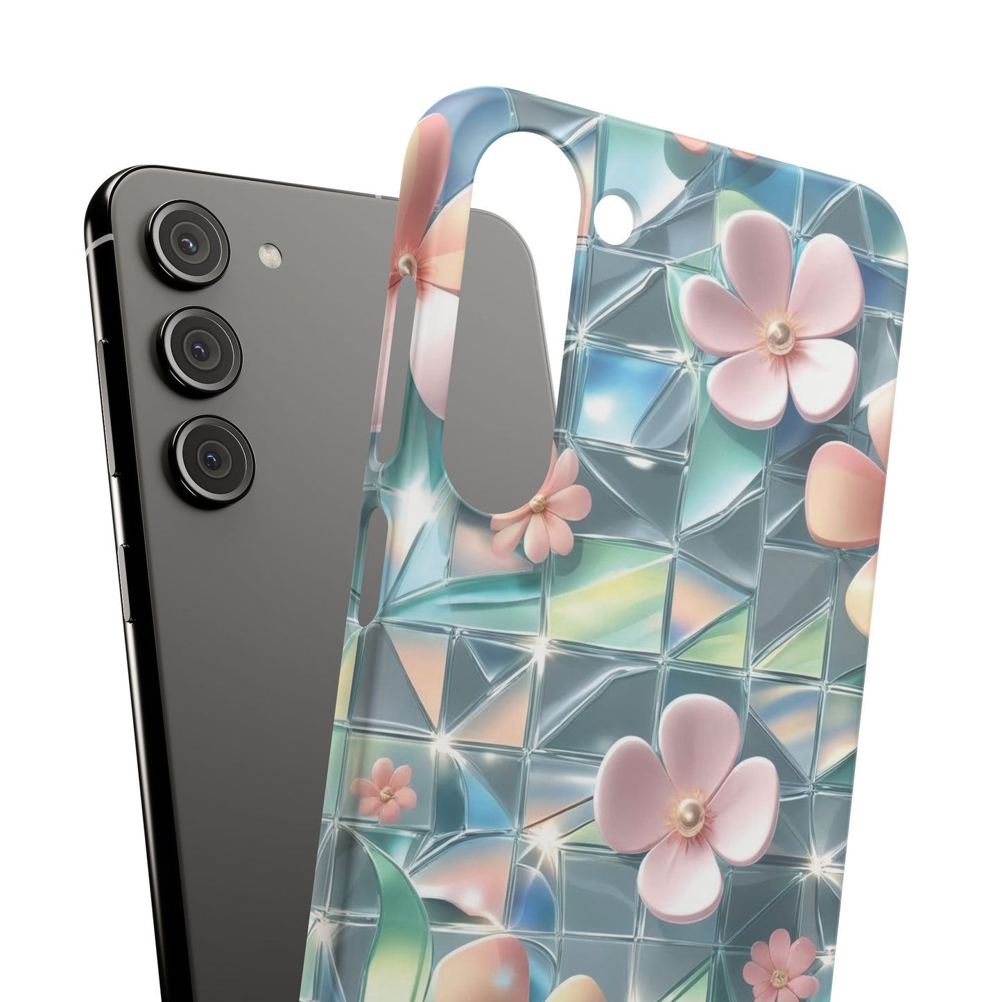 Snap Case Samsung Handyhülle mit 3D-Effekt und Blumenmuster