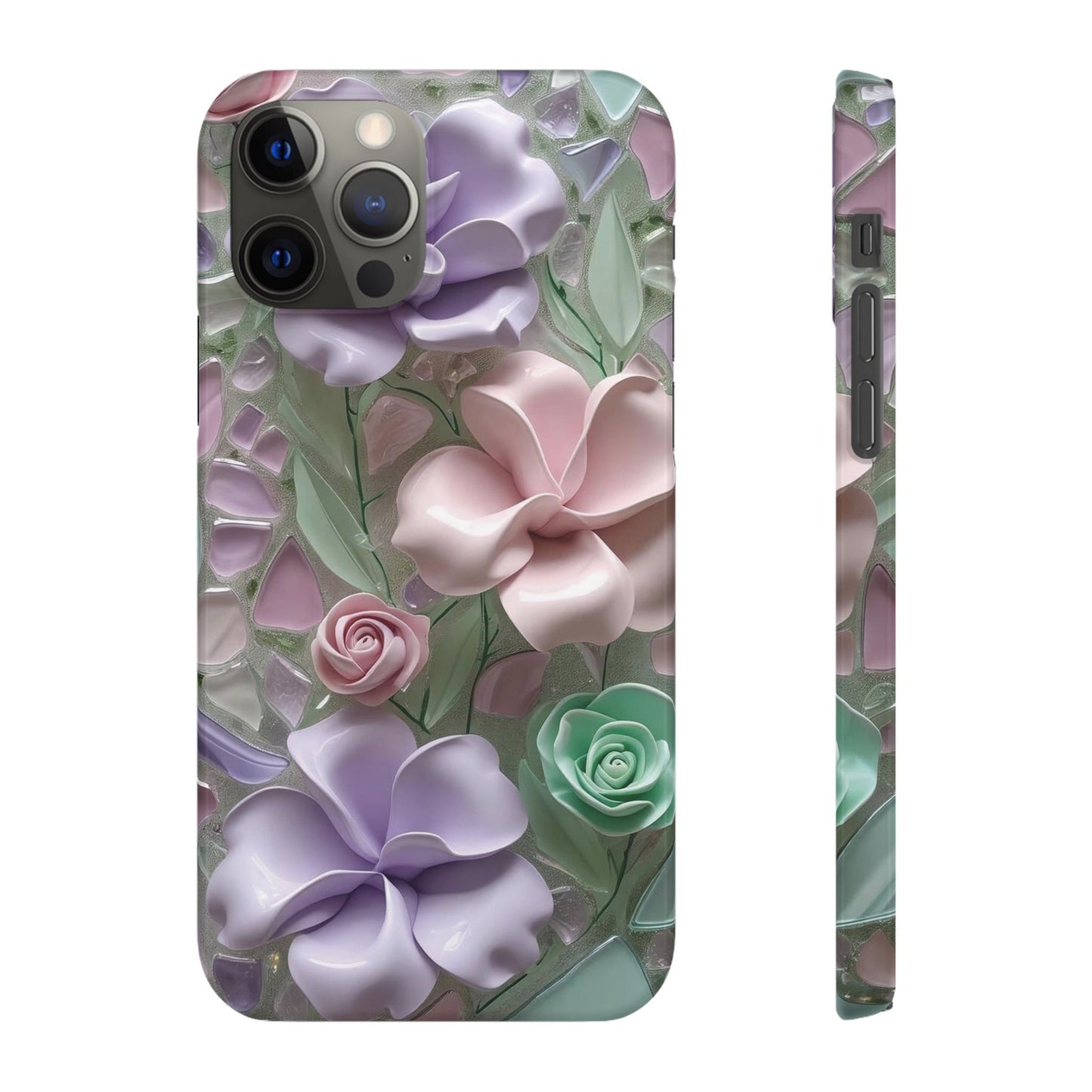 Snap Case Elegante Florale iPhone Handyhülle mit 3D-Effekt