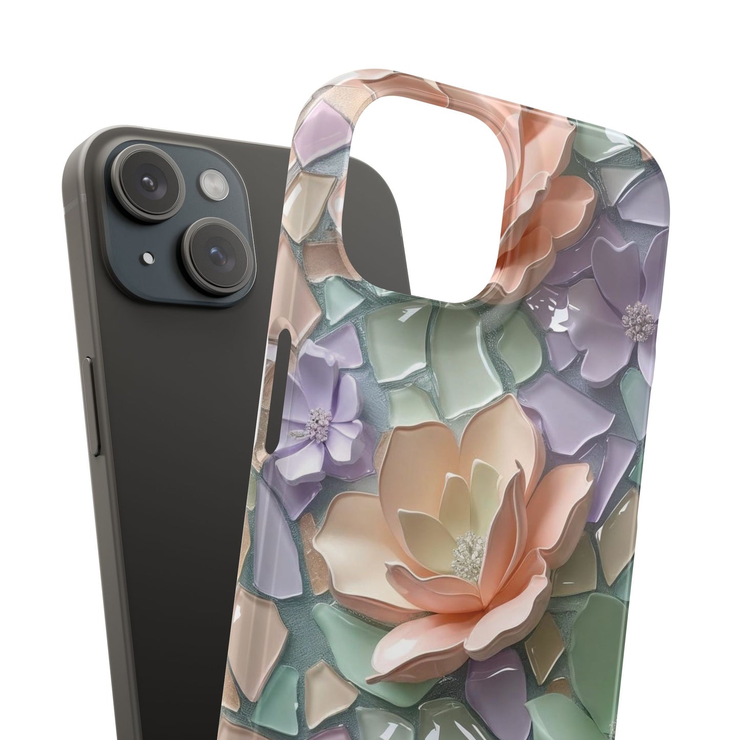Snap Case Elegante Florale iPhone Handyhülle mit 3D-Effekt