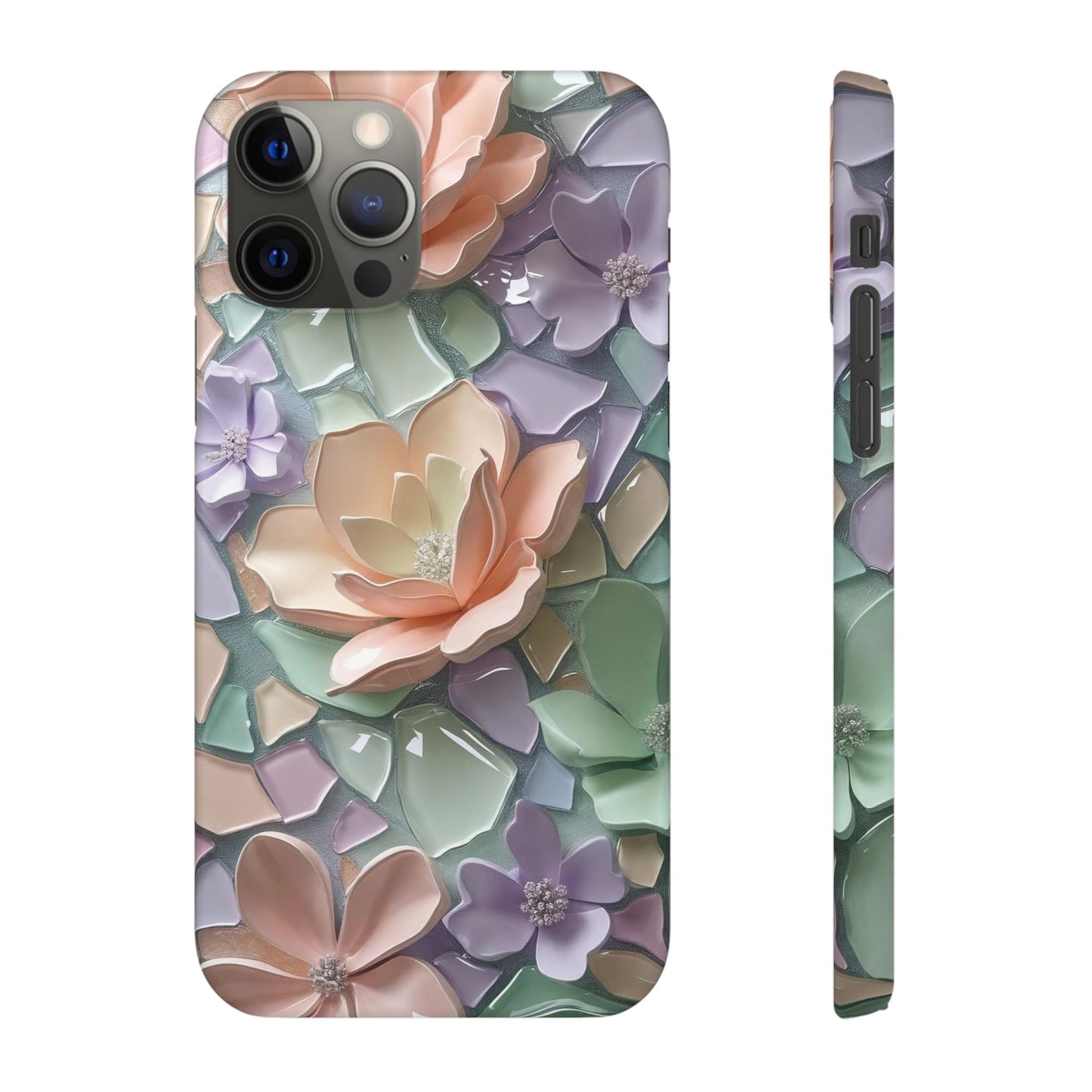 Snap Case Elegante Florale iPhone Handyhülle mit 3D-Effekt
