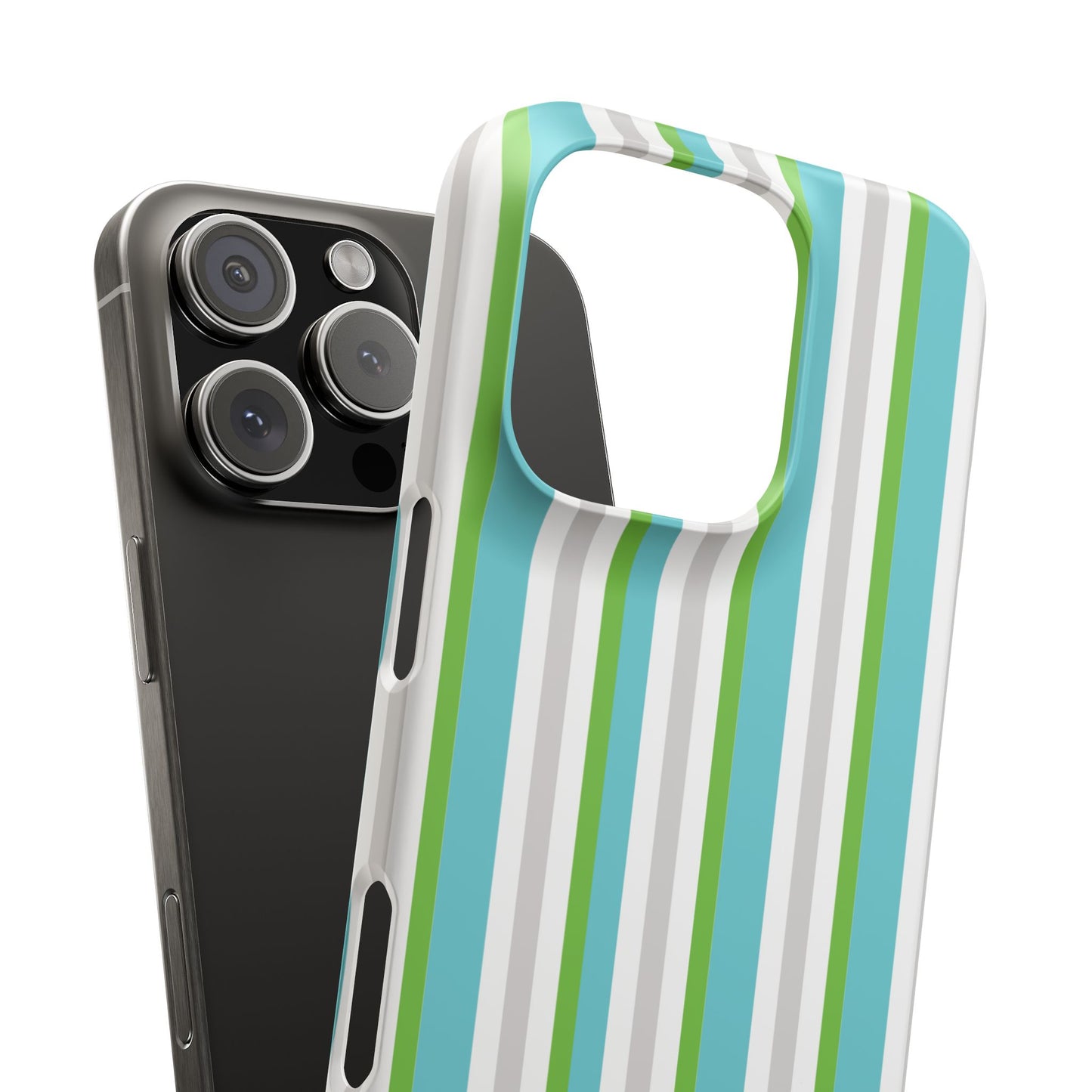 iPhone Snap Case - Modernes Abstraktes Design mit Grünen und Weißen Linien