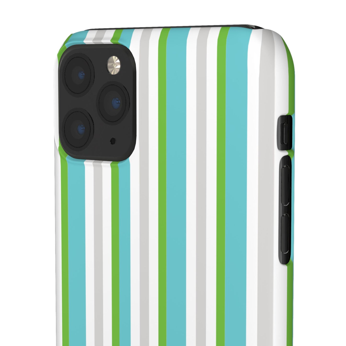 iPhone Snap Case - Modernes Abstraktes Design mit Grünen und Weißen Linien
