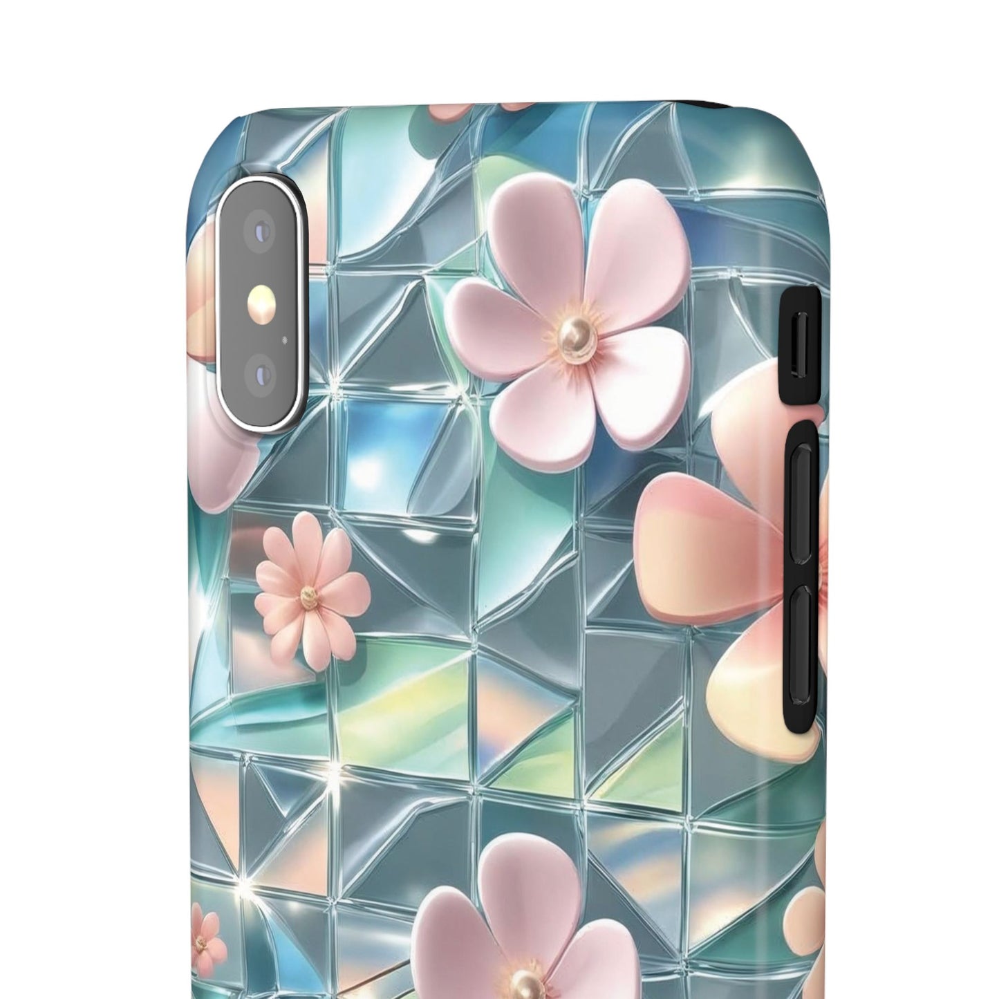 Snap Case iPhone Handyhülle mit 3D-Effekt Blumenmuster