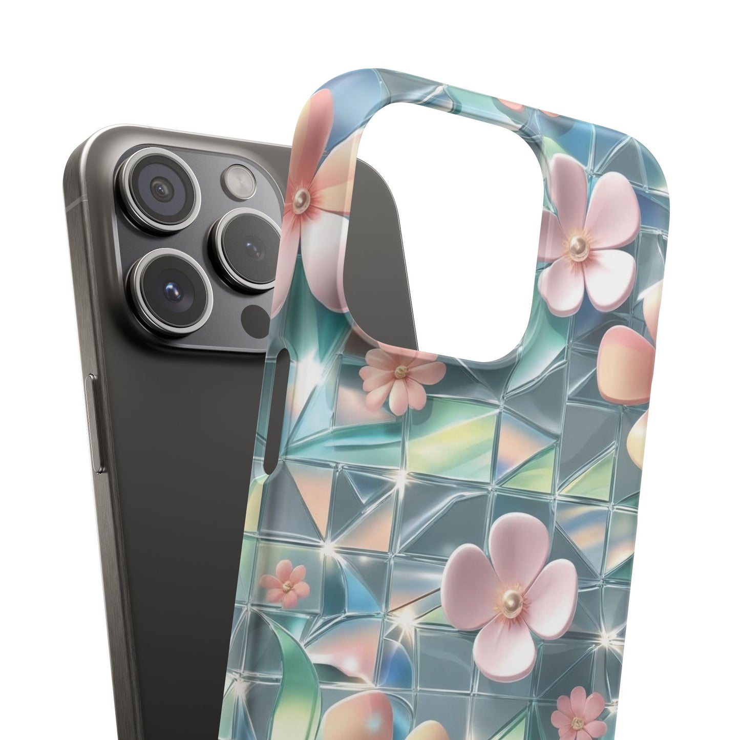 Snap Case iPhone Handyhülle mit 3D-Effekt Blumenmuster