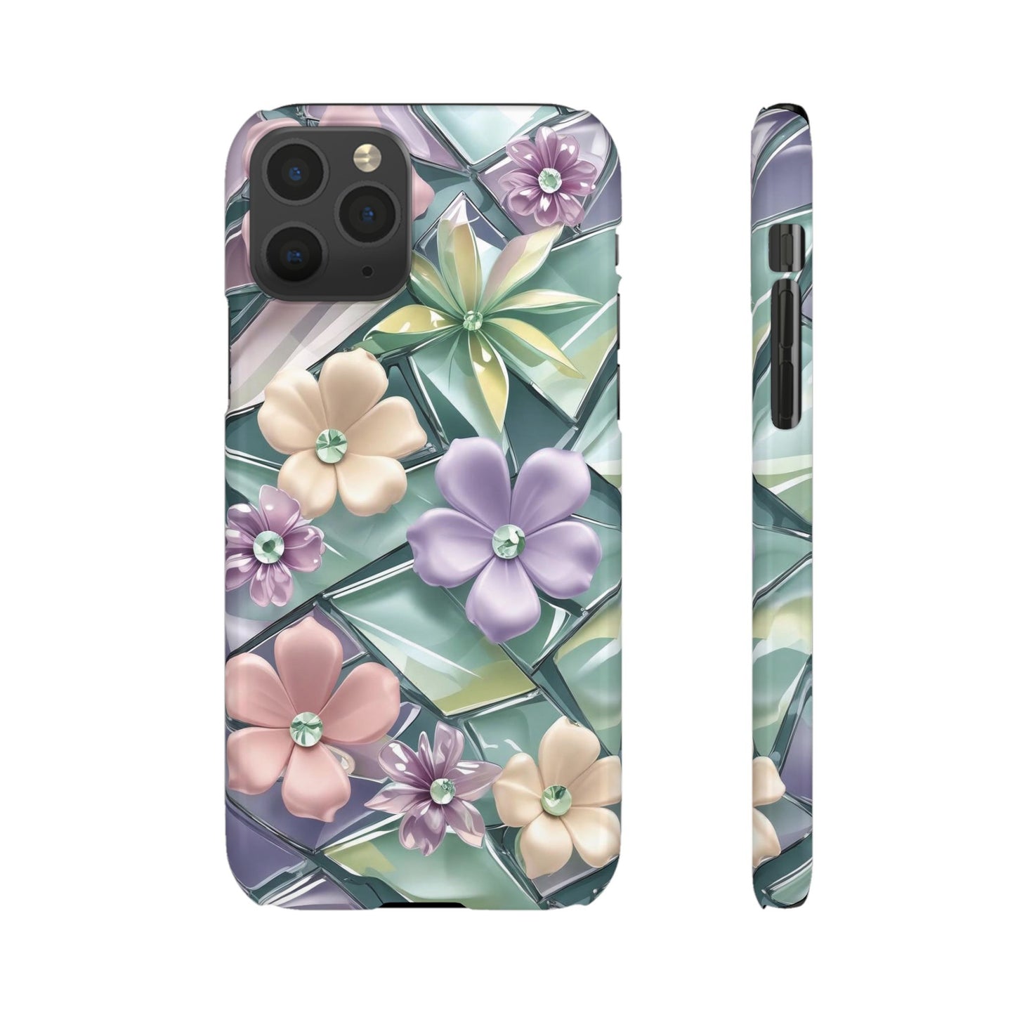Snap Case Elegante Florale iPhone Handyhülle mit 3D-Effekt