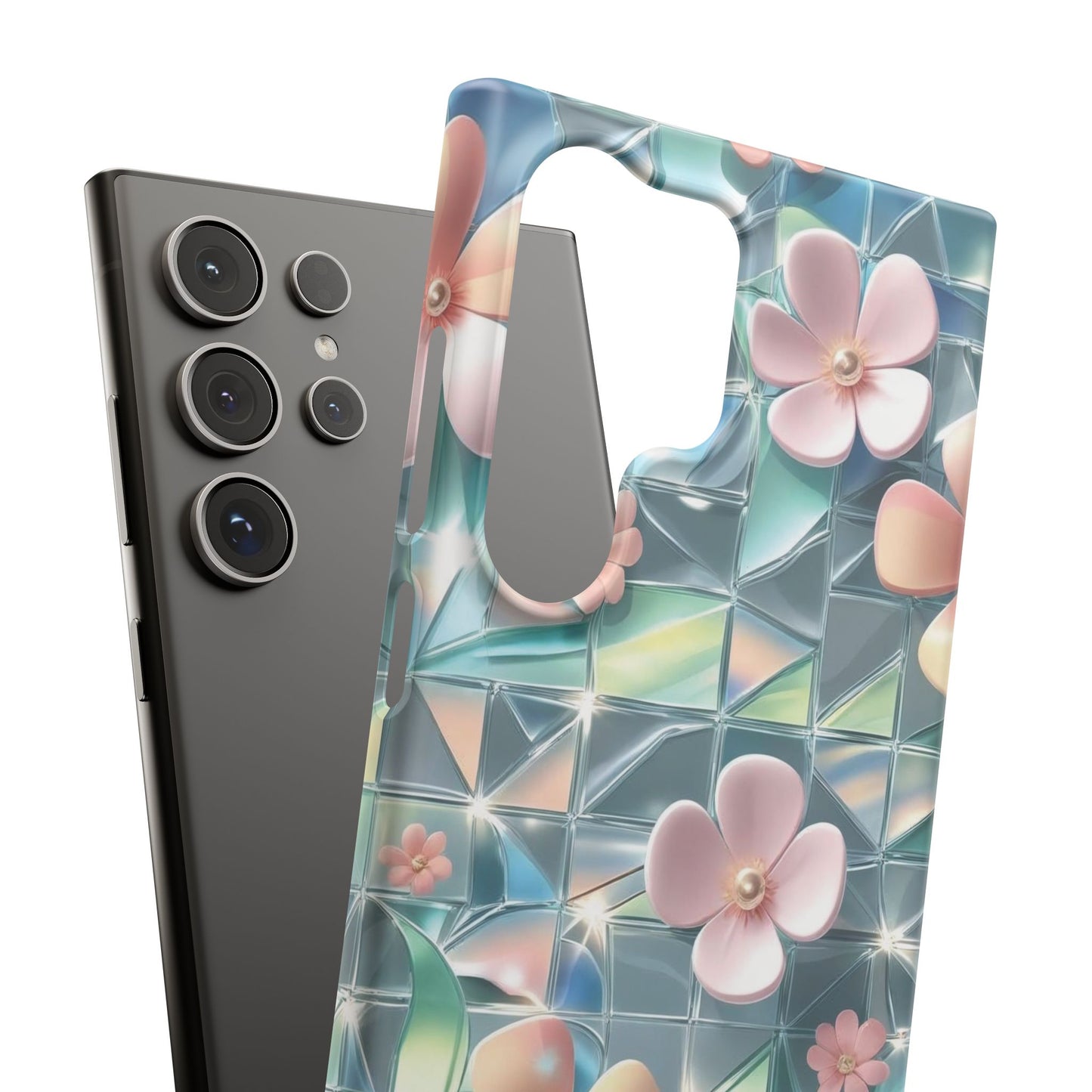 Snap Case Samsung Handyhülle mit 3D-Effekt und Blumenmuster